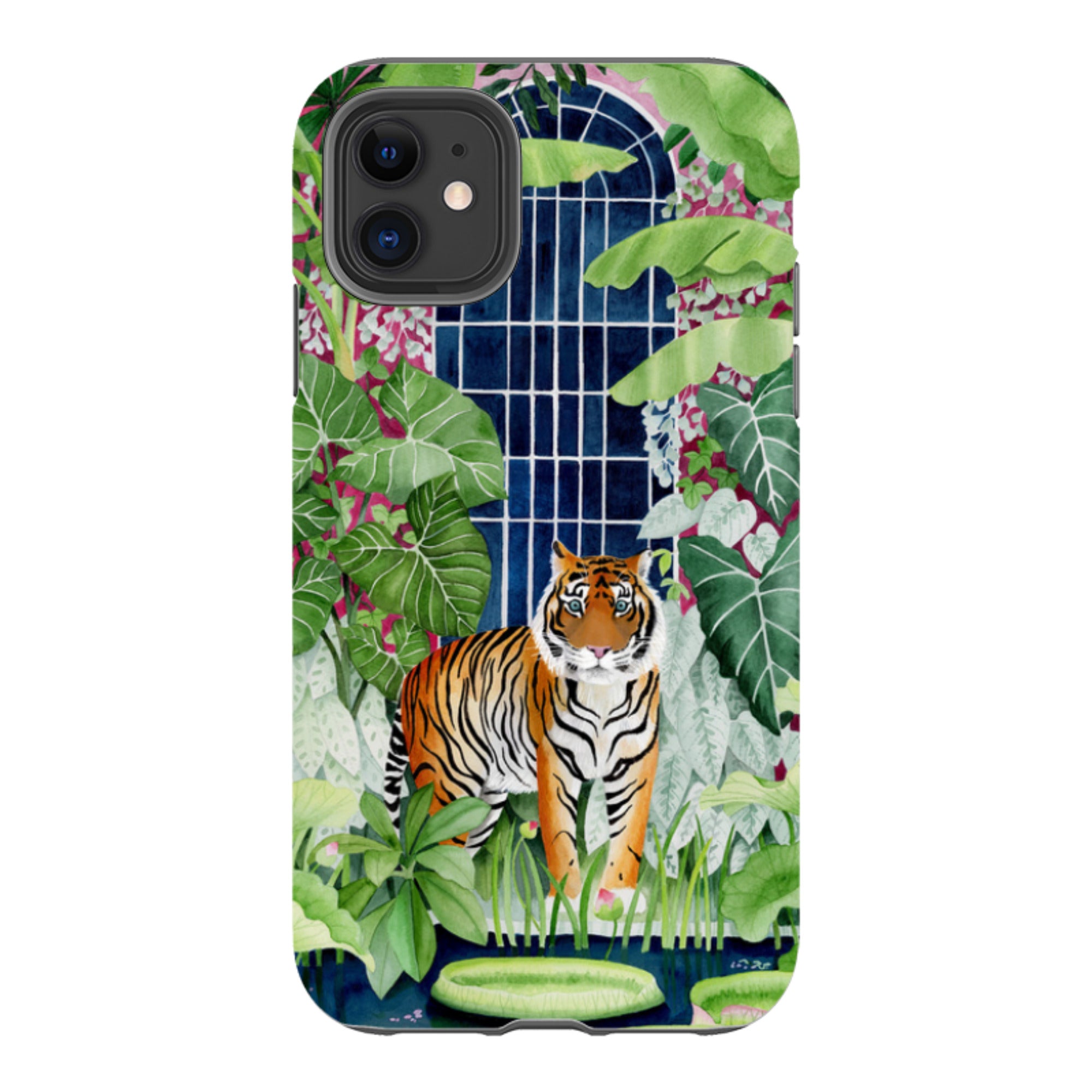 iPhone Tough Case - Green House Tiger By Bex Parkin