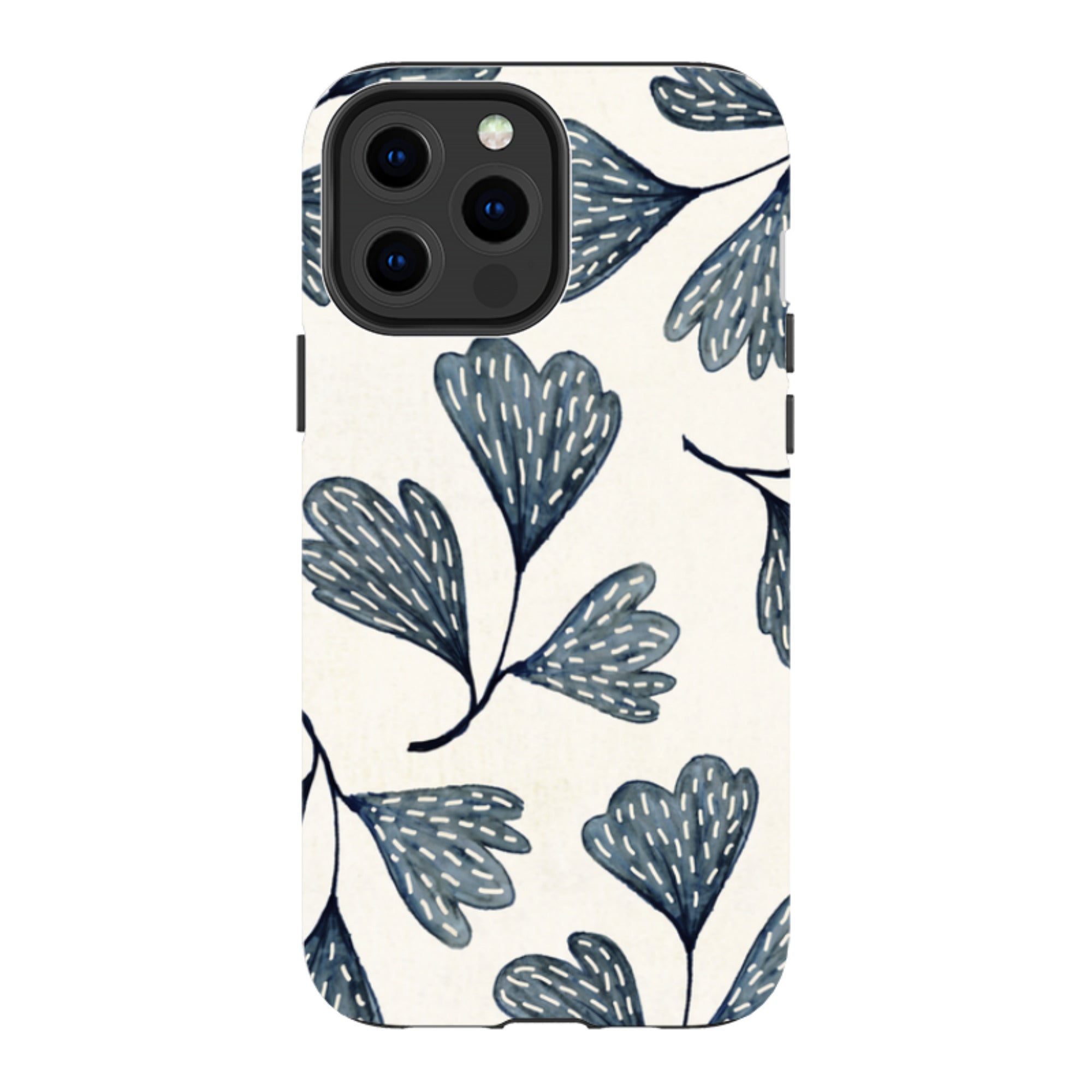 iPhone Tough Case - Indigo Leaves By Katherine Quinn