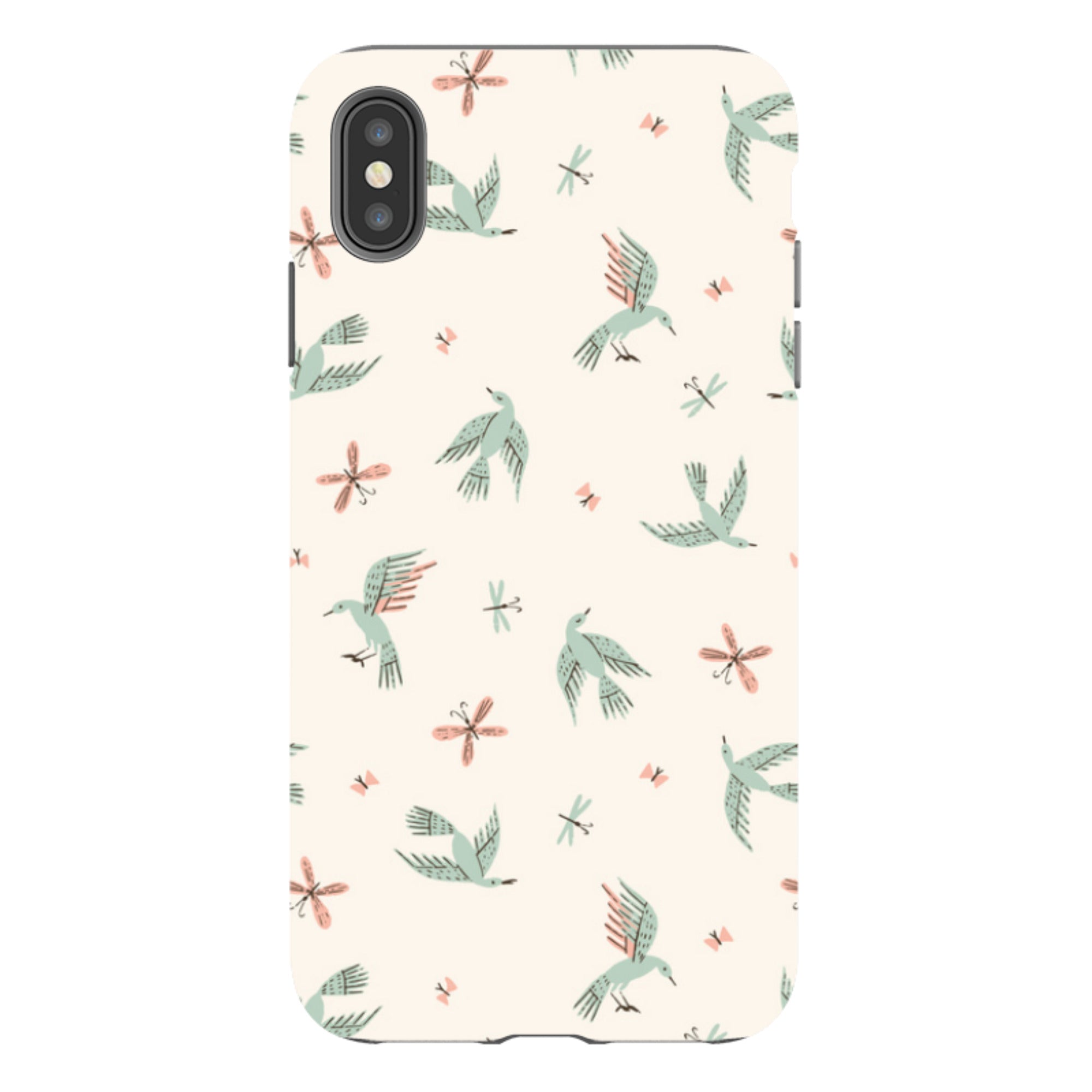 iPhone Tough Case - Birds And Butterflies Cream By Meghann Rader