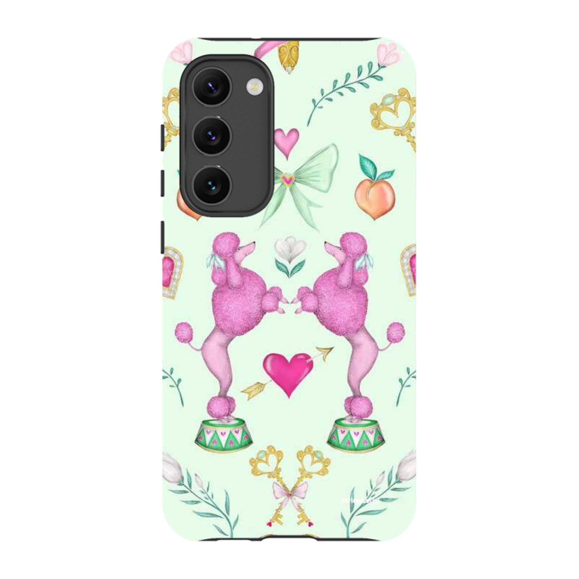 Samsung Tough Case - Pink Poodle Parlour Mint By Catherine Rowe