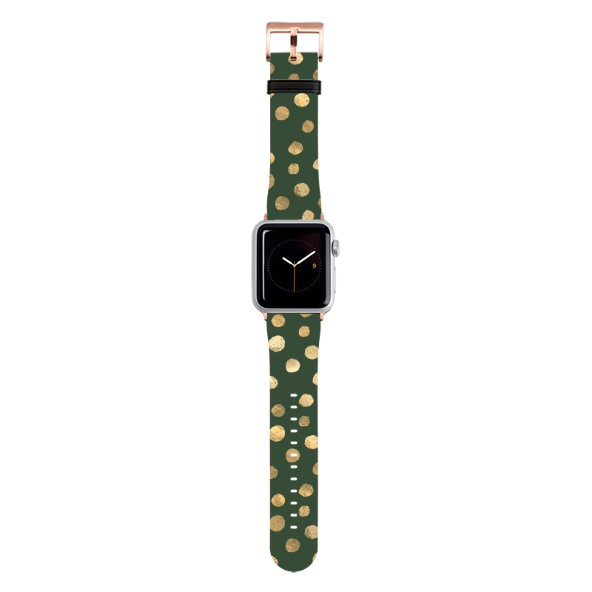 Green and Gold Dots Apple Watch Strap