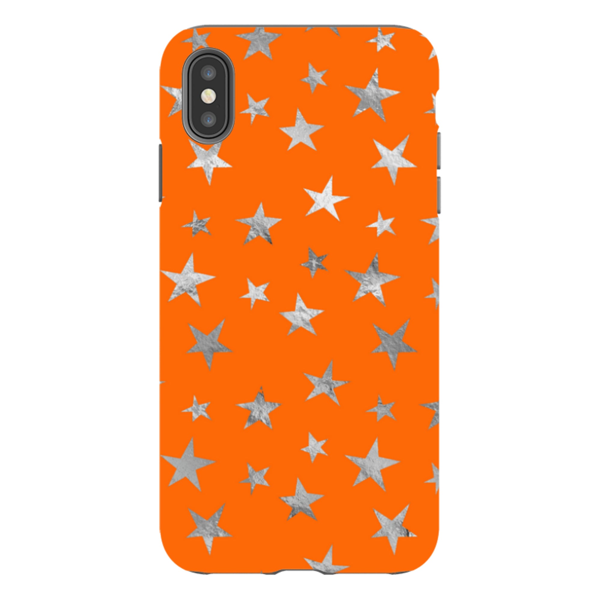 iPhone Tough Case - Orange and Silver Stars