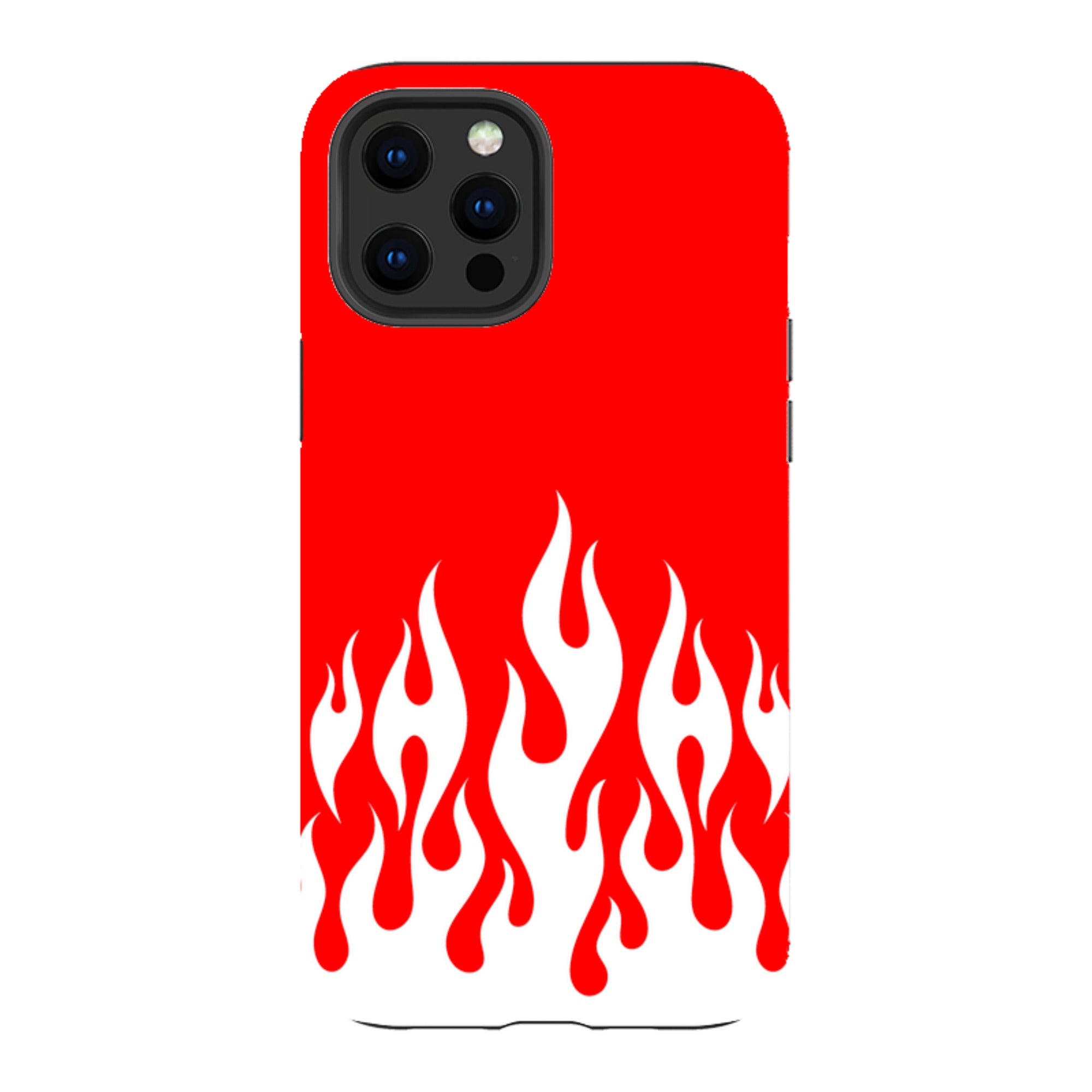 iPhone Tough Case - White Flames Red
