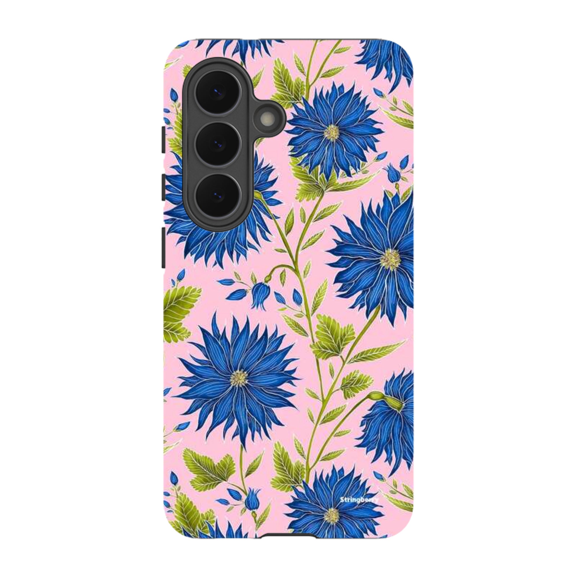 Samsung Tough Case - Blue Flowers Pink By Catherine Rowe