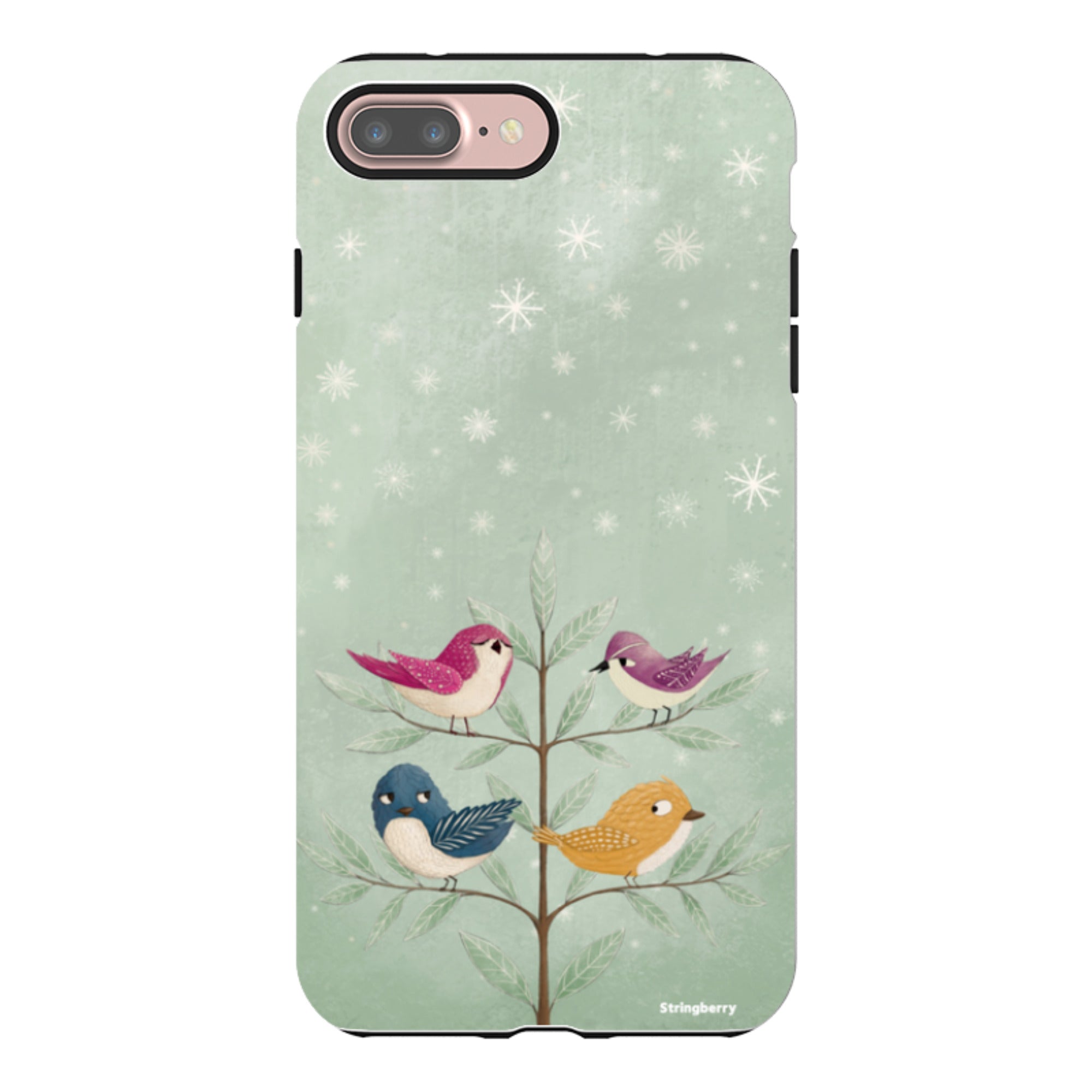 iPhone Tough Case - Garden Birds Aqua By Maja Lindberg