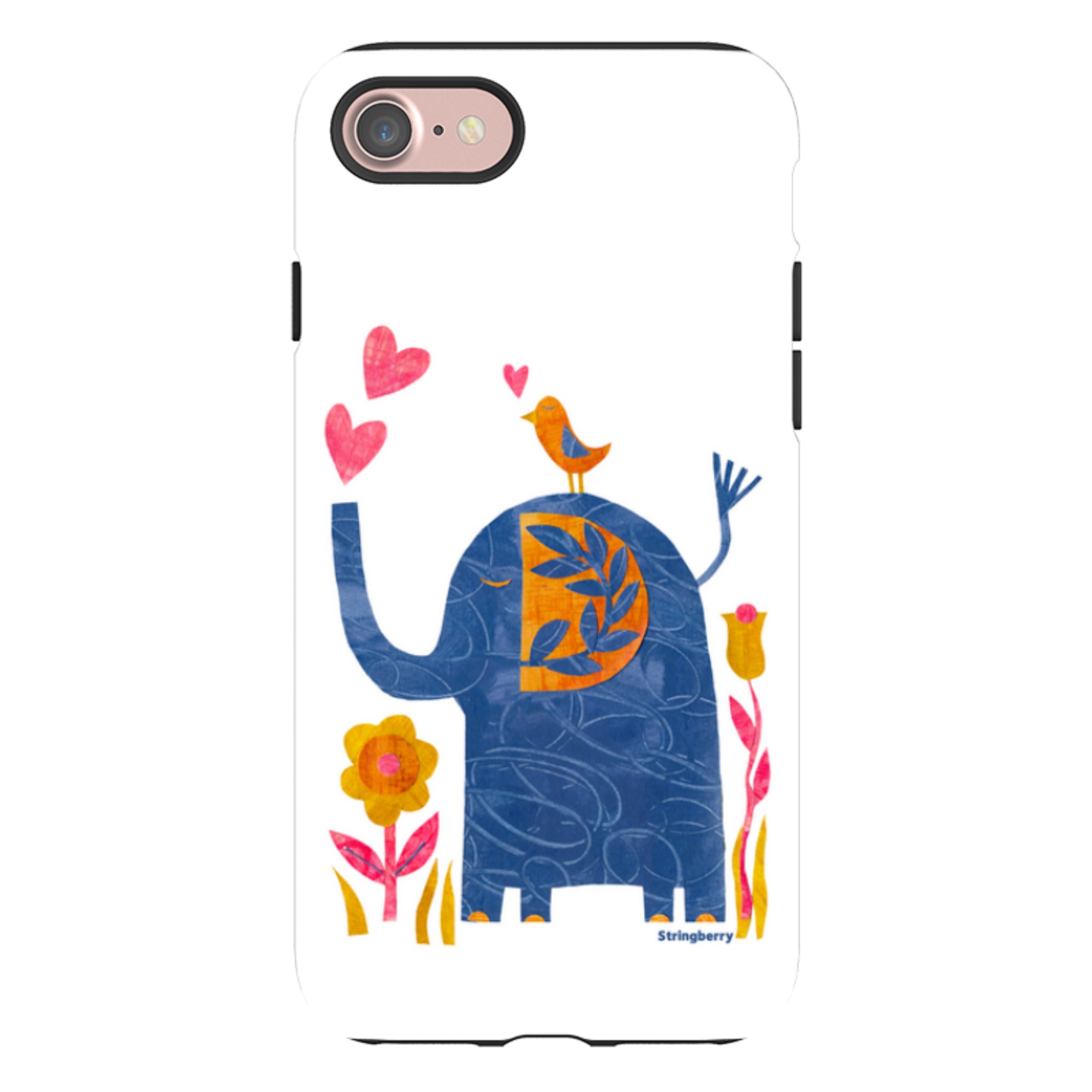 iPhone Tough Case - Elephant In Love By Tracey English
