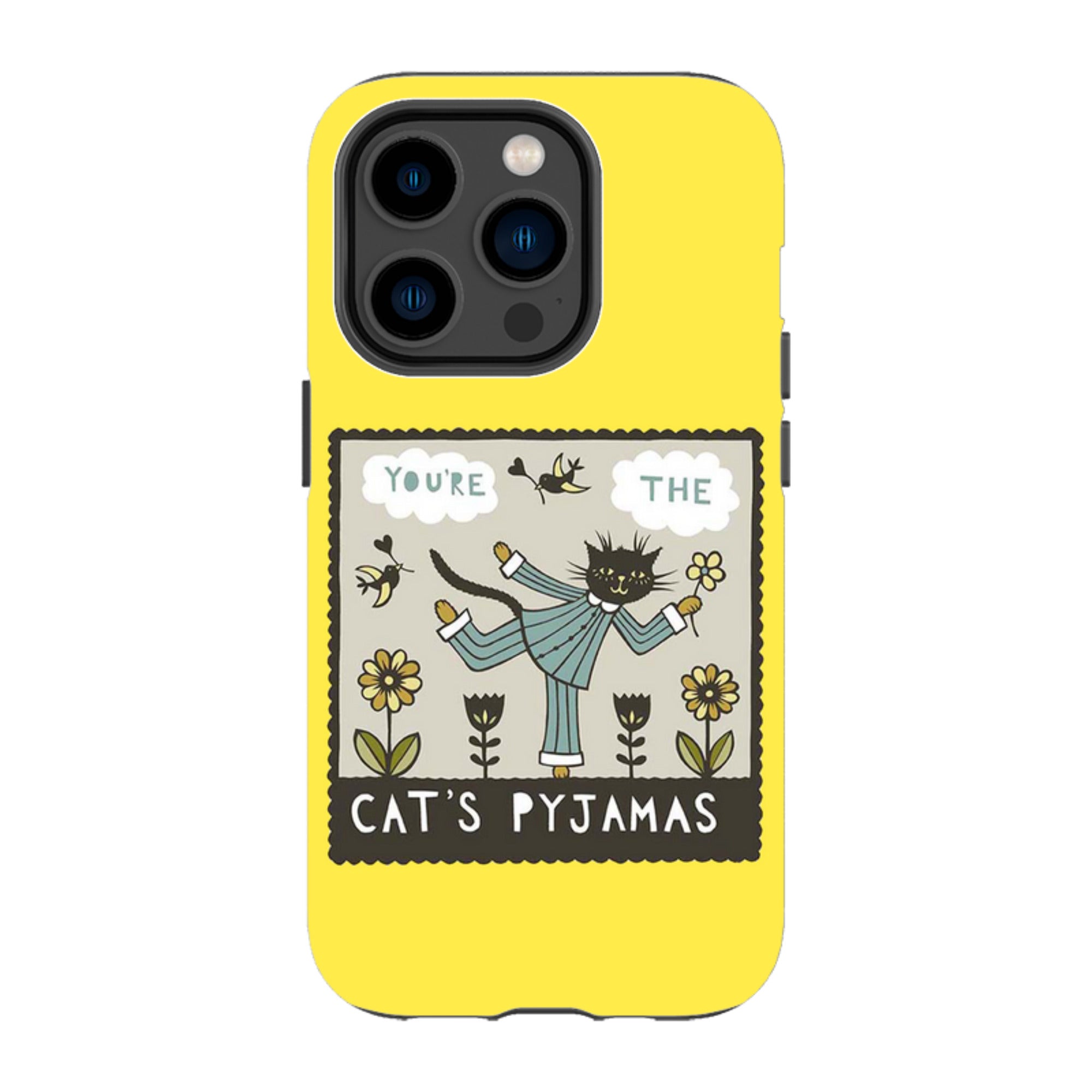 iPhone Tough Case - Cats Pyjamas Yellow By Suzy Taylor