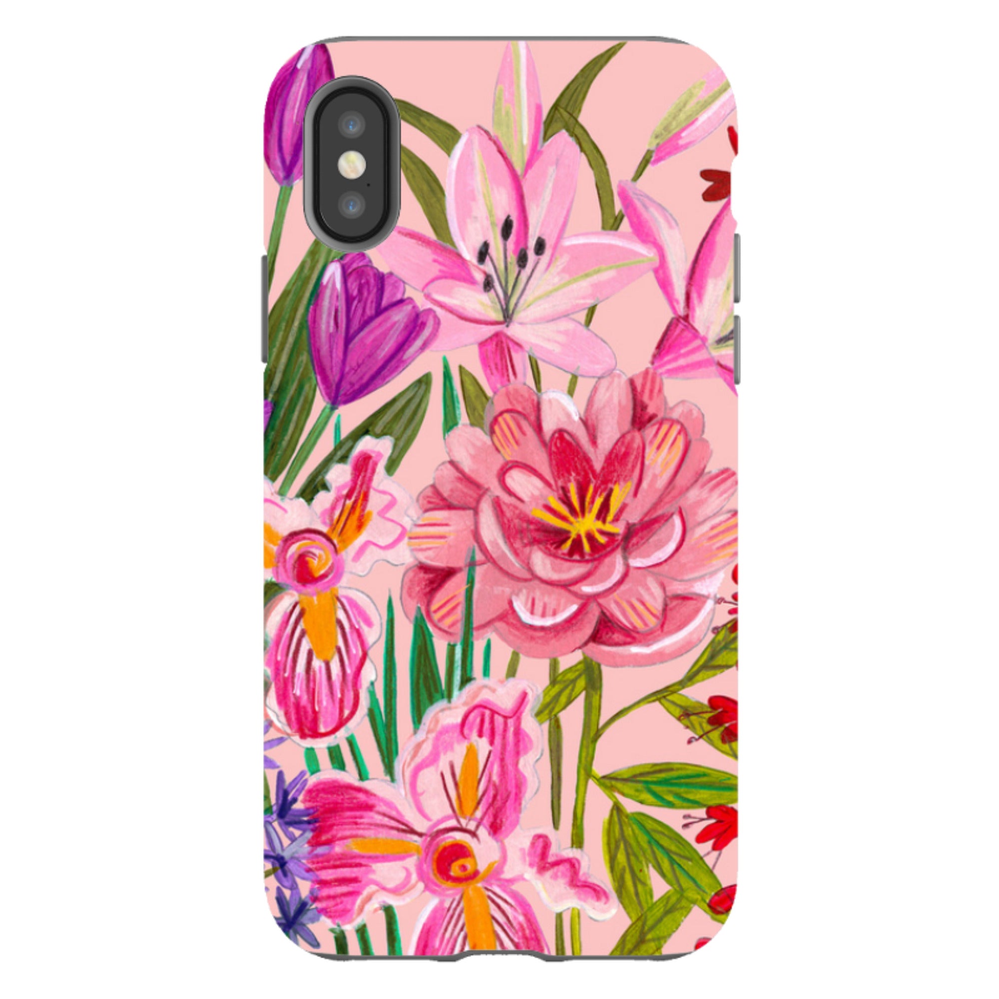 iPhone Tough Case - Pink Floral By Caroline Bonne Muller