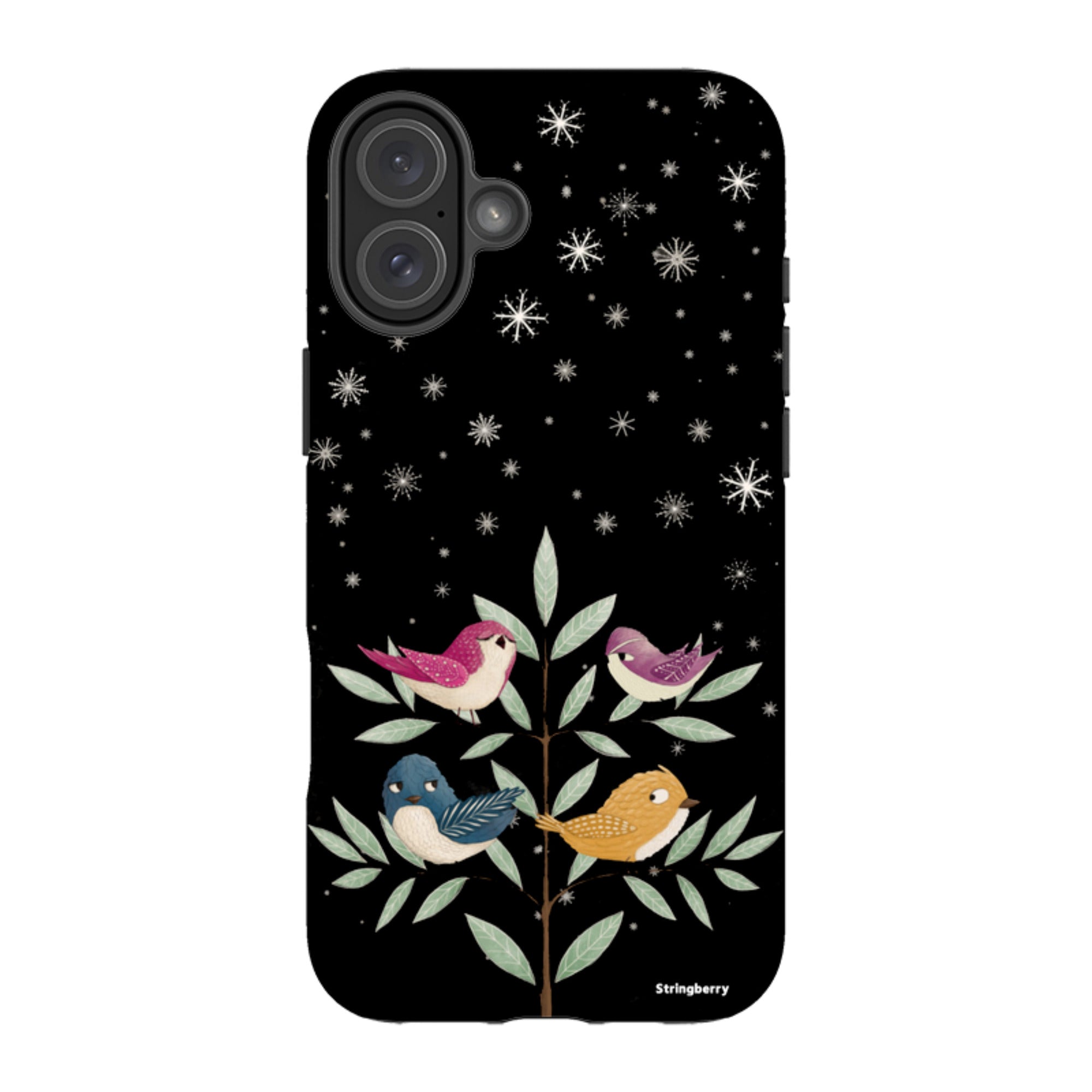 iPhone MagSafe Tough Case - Garden Birds Black By Maja Lindberg