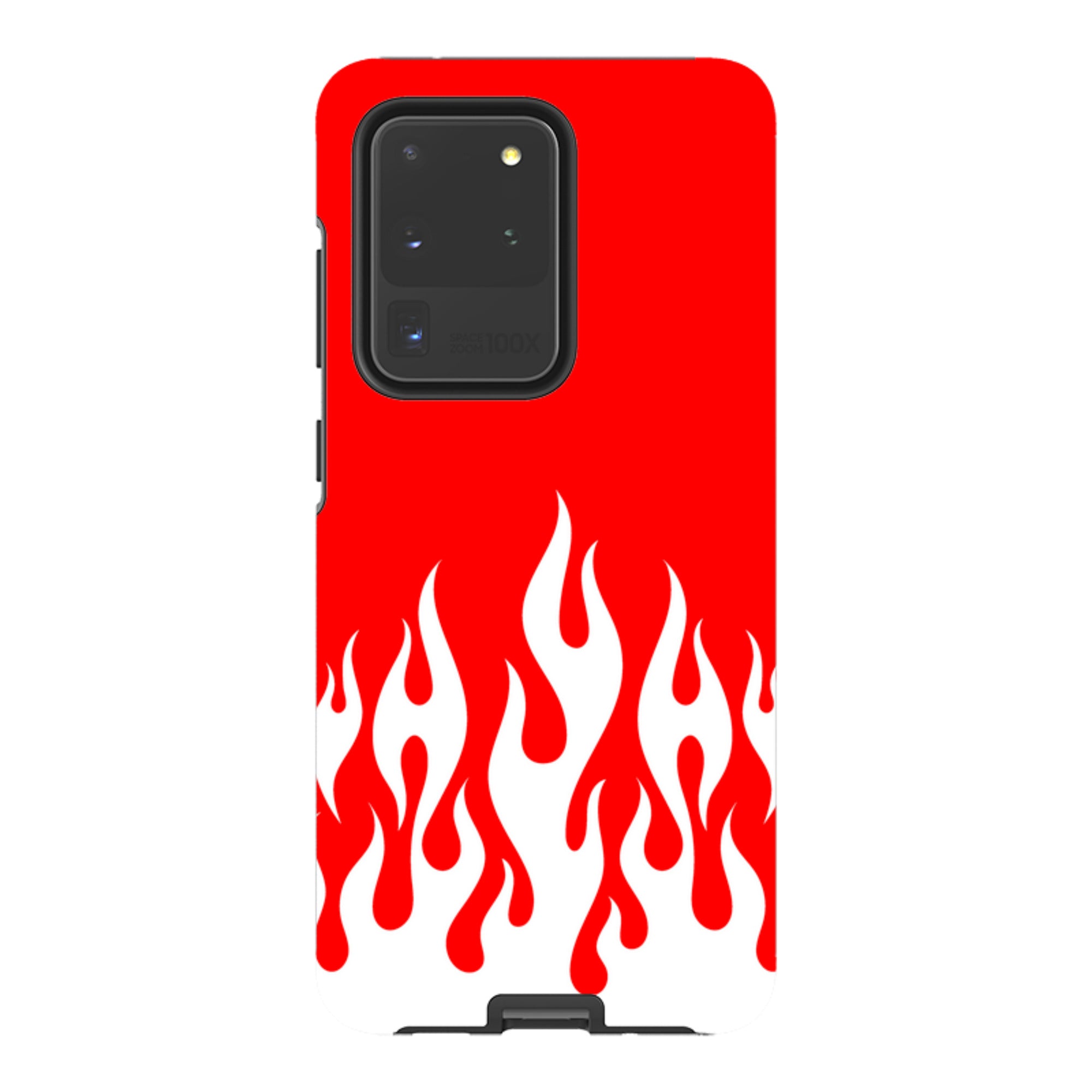 Samsung Tough Case - White Flames Red