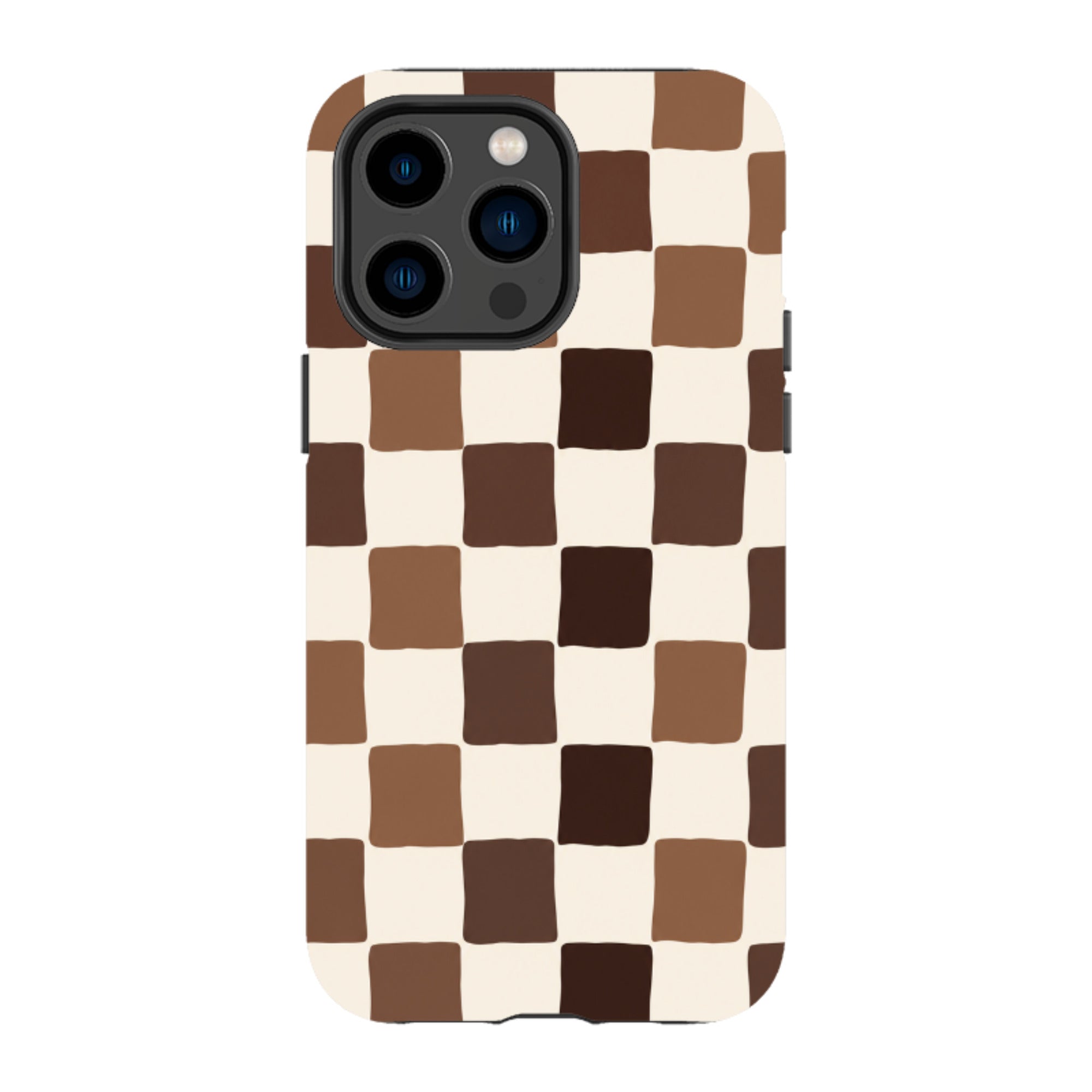 iPhone Tough Case - Brown Checkerboard