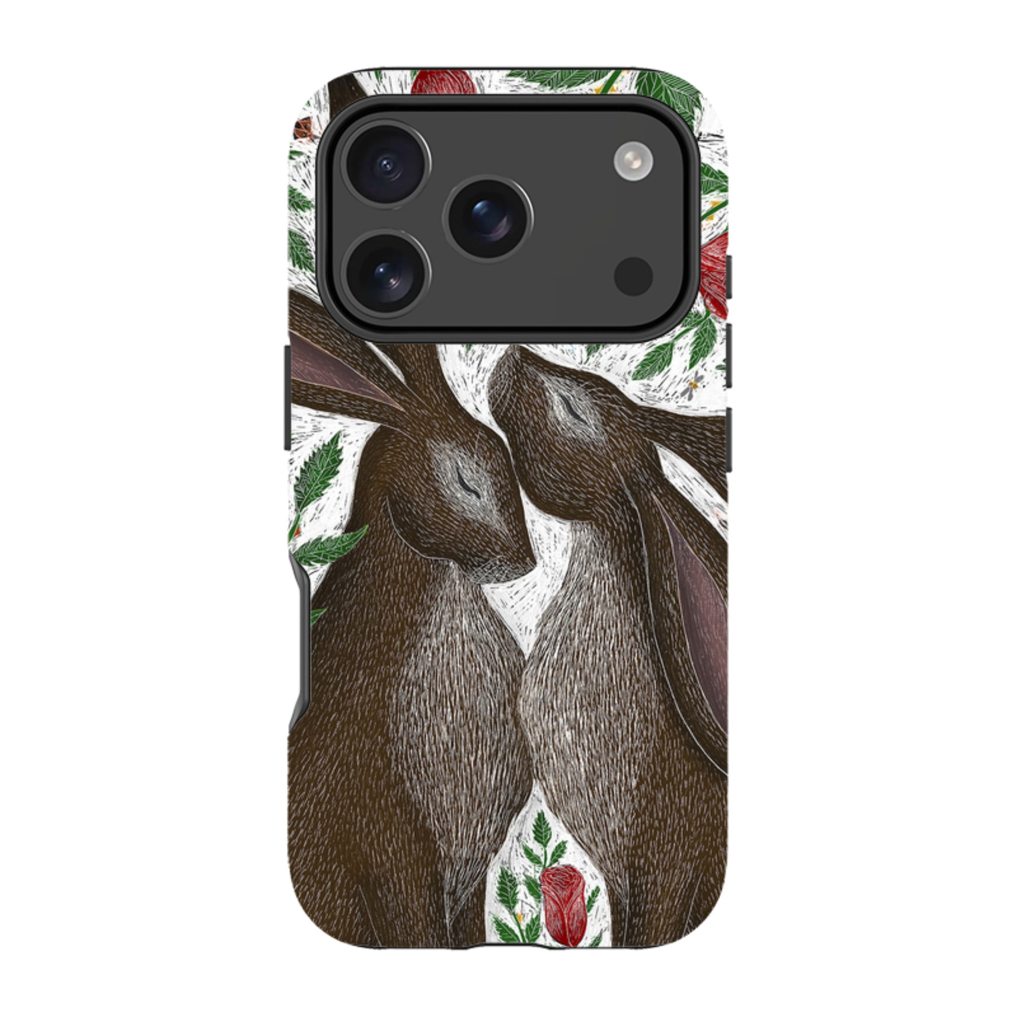 iPhone MagSafe Tough Case - Hares and Red Roses By Catherine Rowe