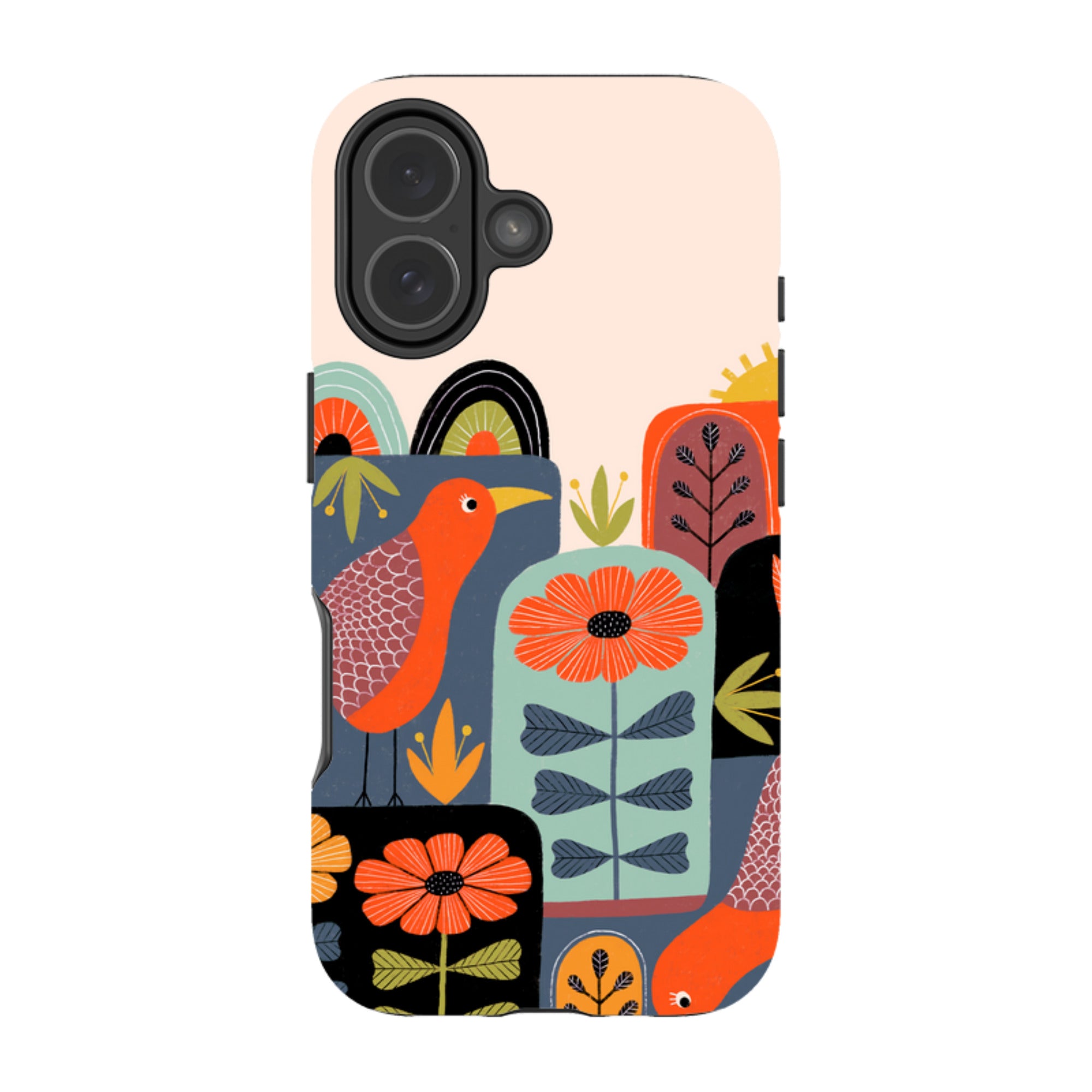 iPhone Tough Case - Folky Birds III By Suzy Taylor