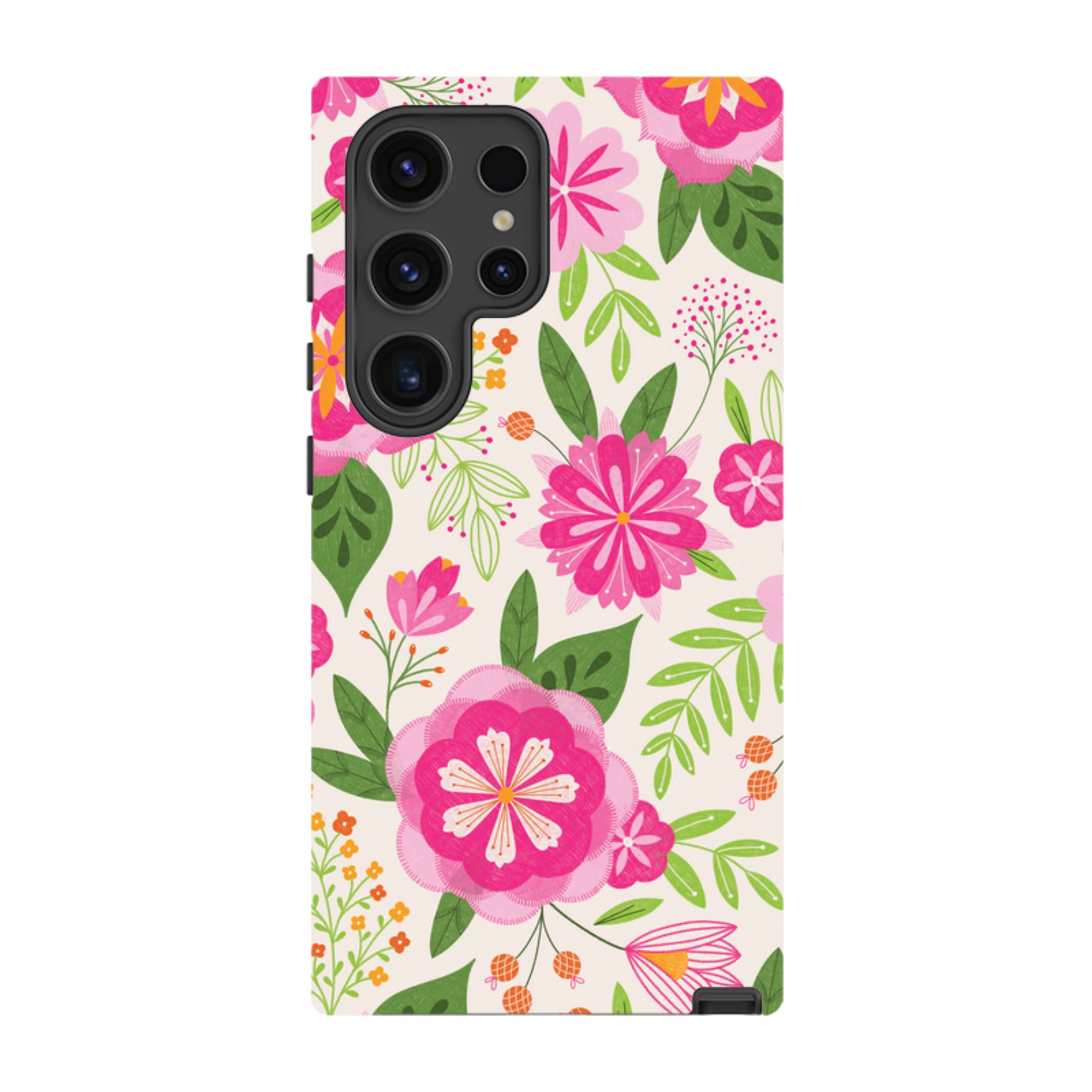 Samsung Tough Case - Big Bold Blooms Ivory By Jenny Zemanek