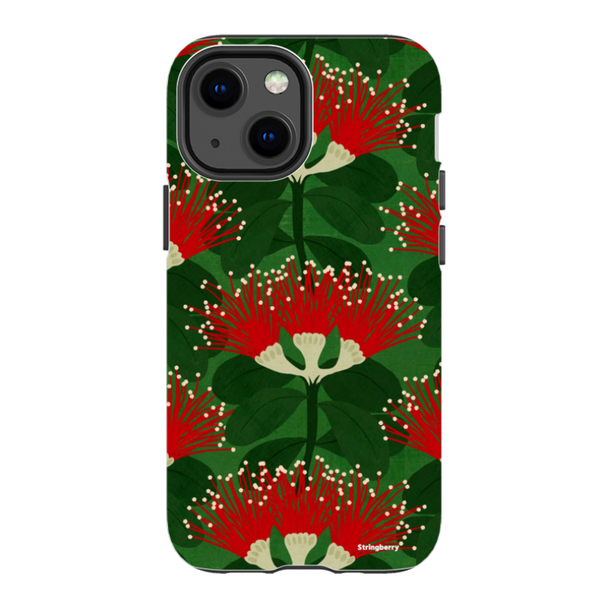 iPhone Tough Case - Pohutukawa Green And Red By Katherine Quinn