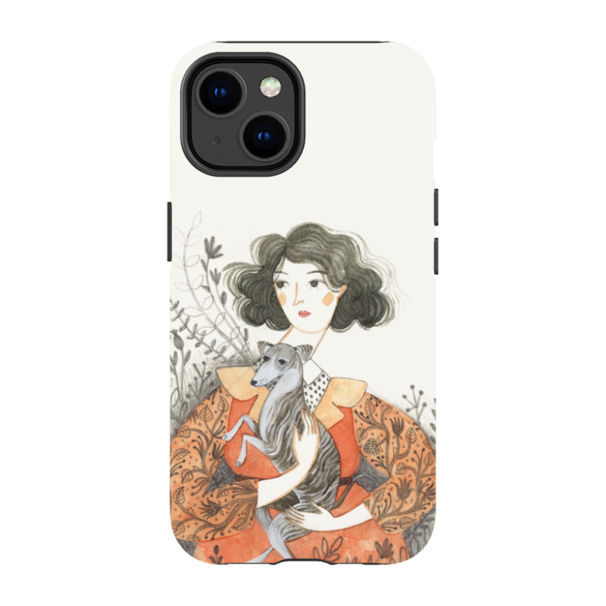 iPhone Tough Case - Lady With Whippet By Meghann Rader
