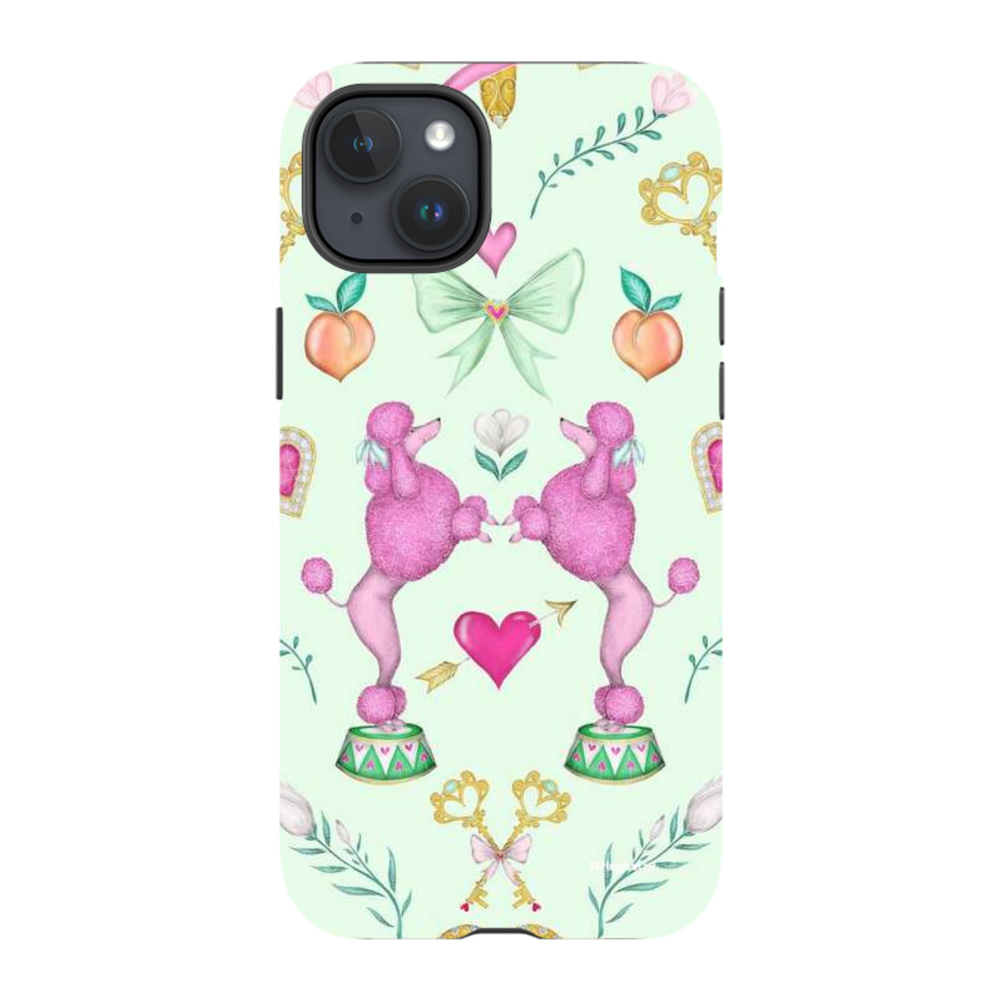 iPhone MagSafe Tough Case - Pink Poodle Parlour Mint By Catherine Rowe