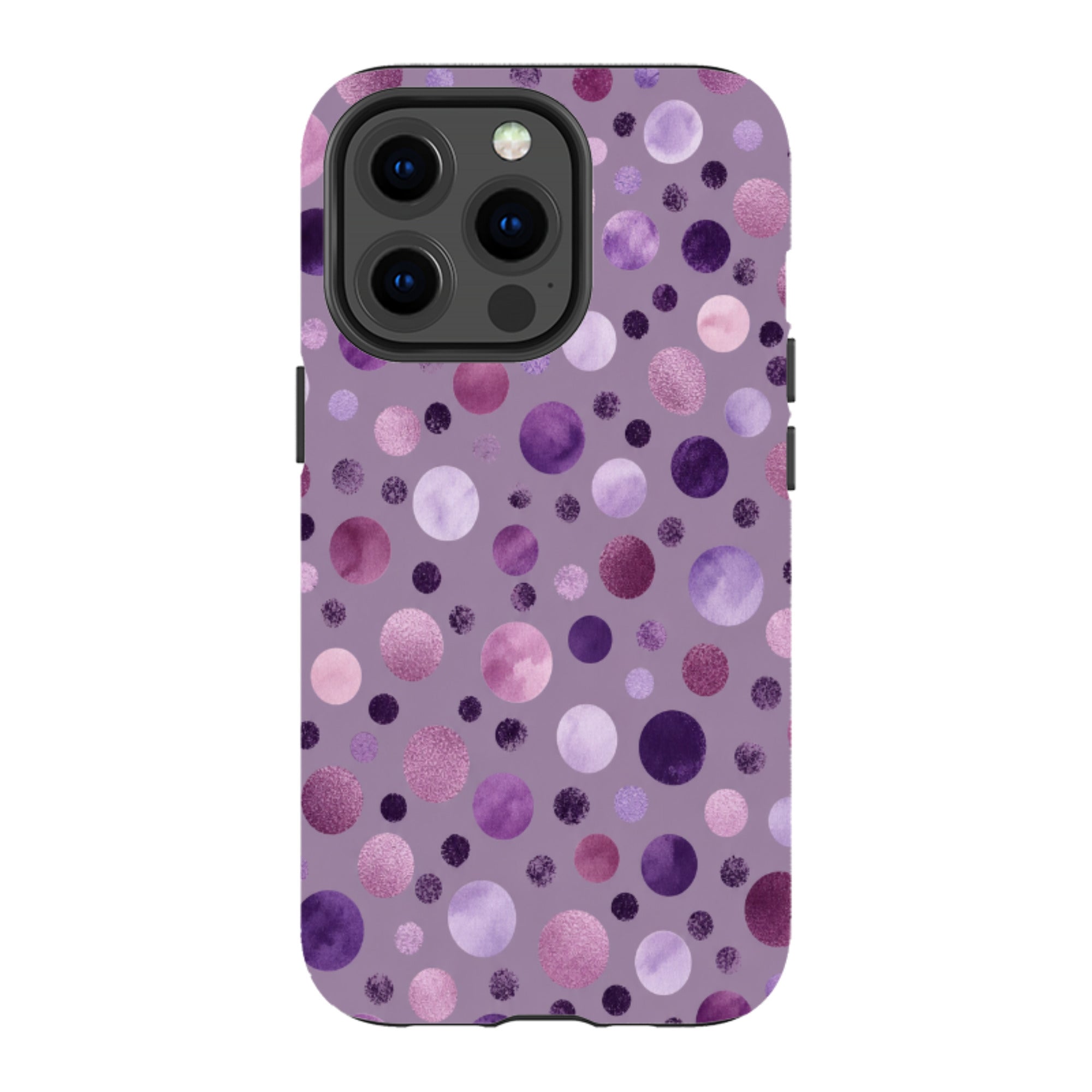 iPhone MagSafe Tough Case - Mauve Polka Dot