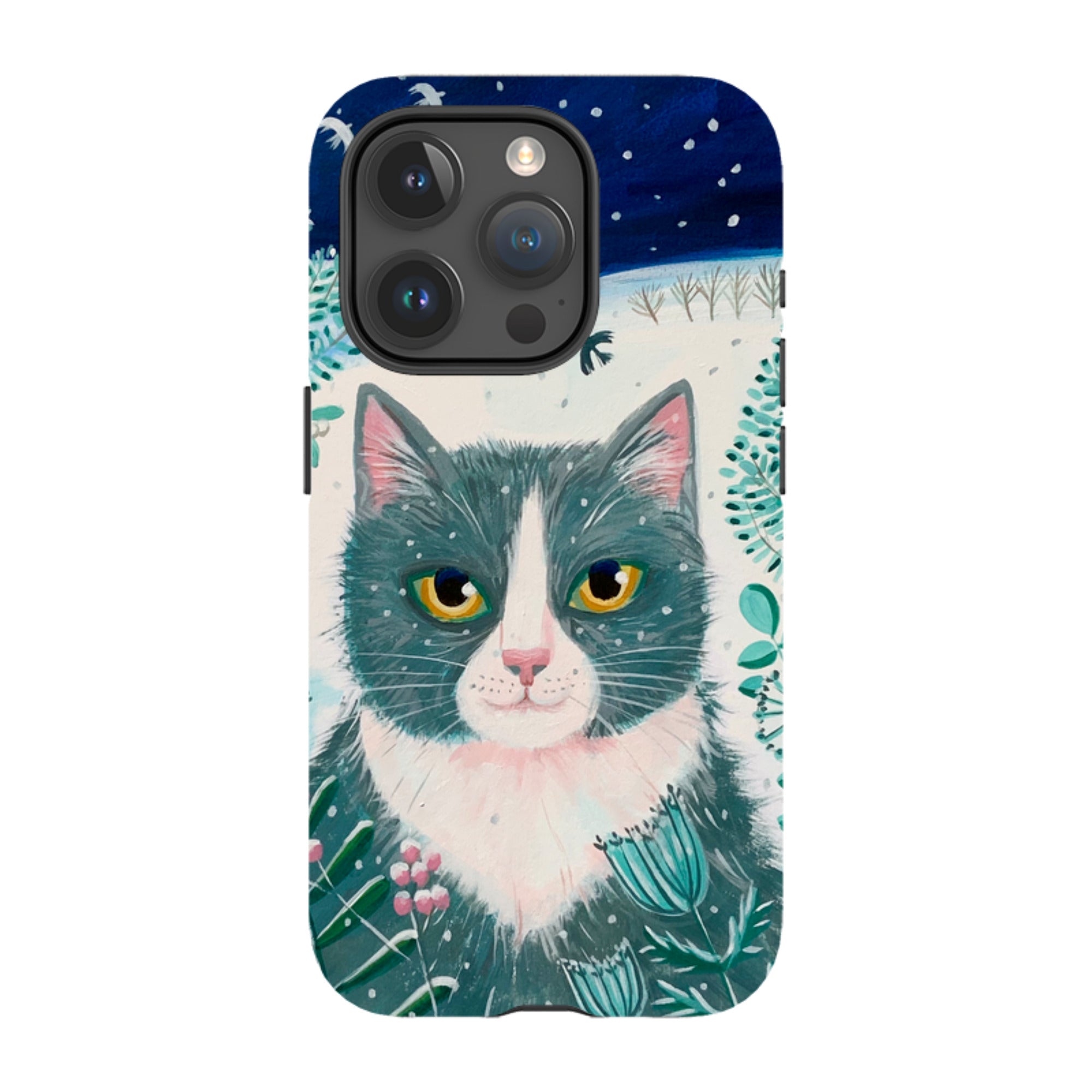 iPhone Tough Case - Xmas Cat By Mary Stubberfield