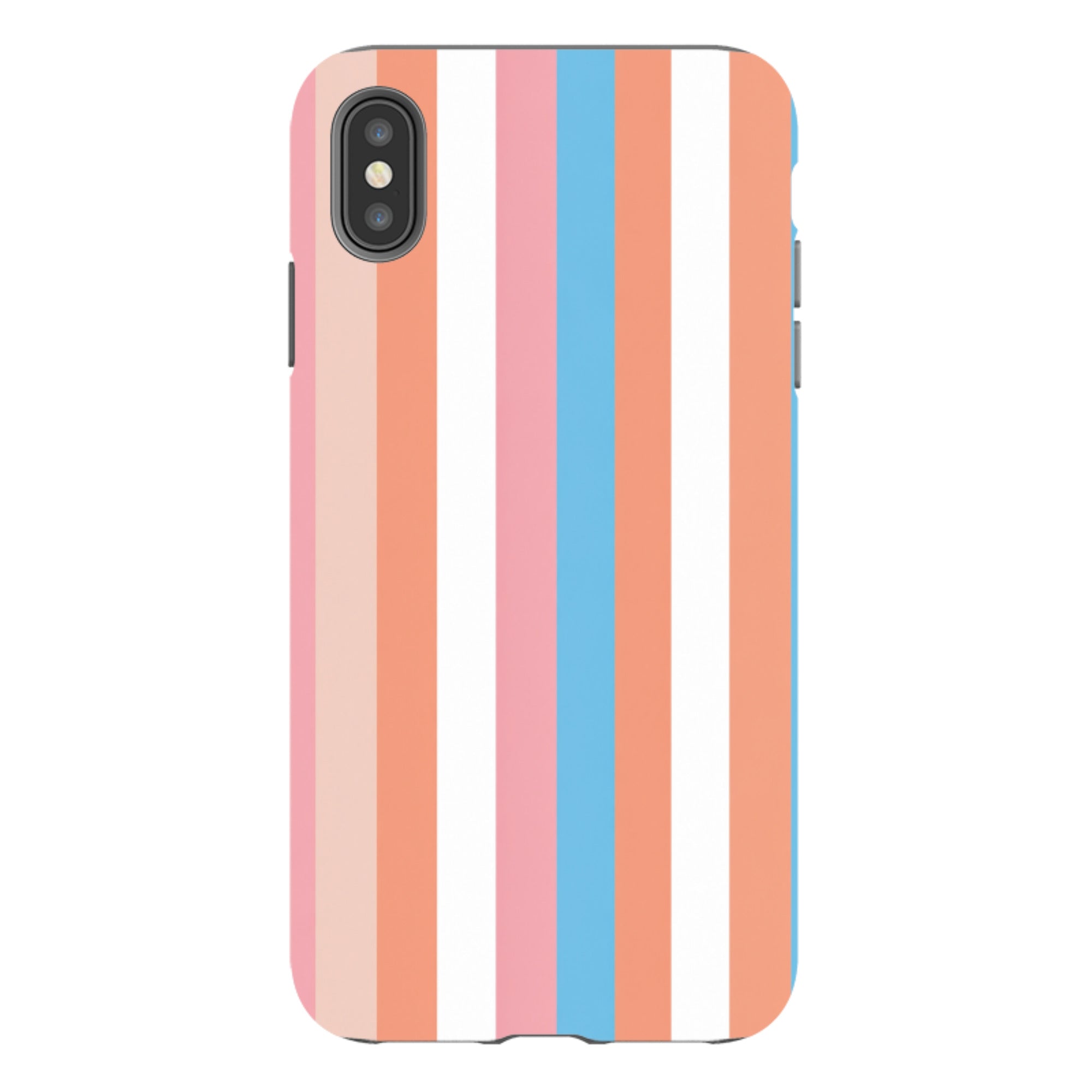 iPhone Tough Case - Coral Pink Stripe