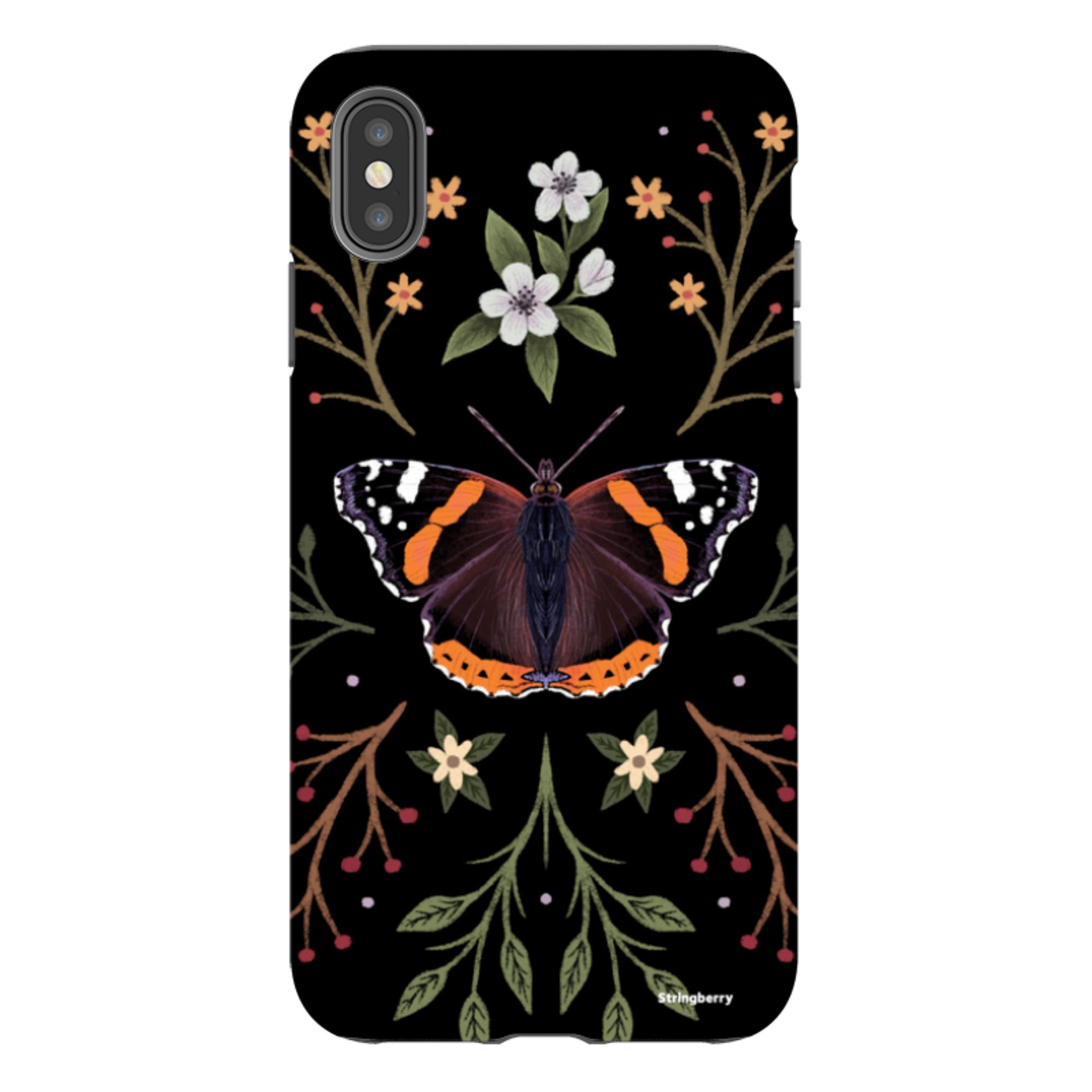 iPhone Tough Case - Red Admiral Butterfly By Anna Stead