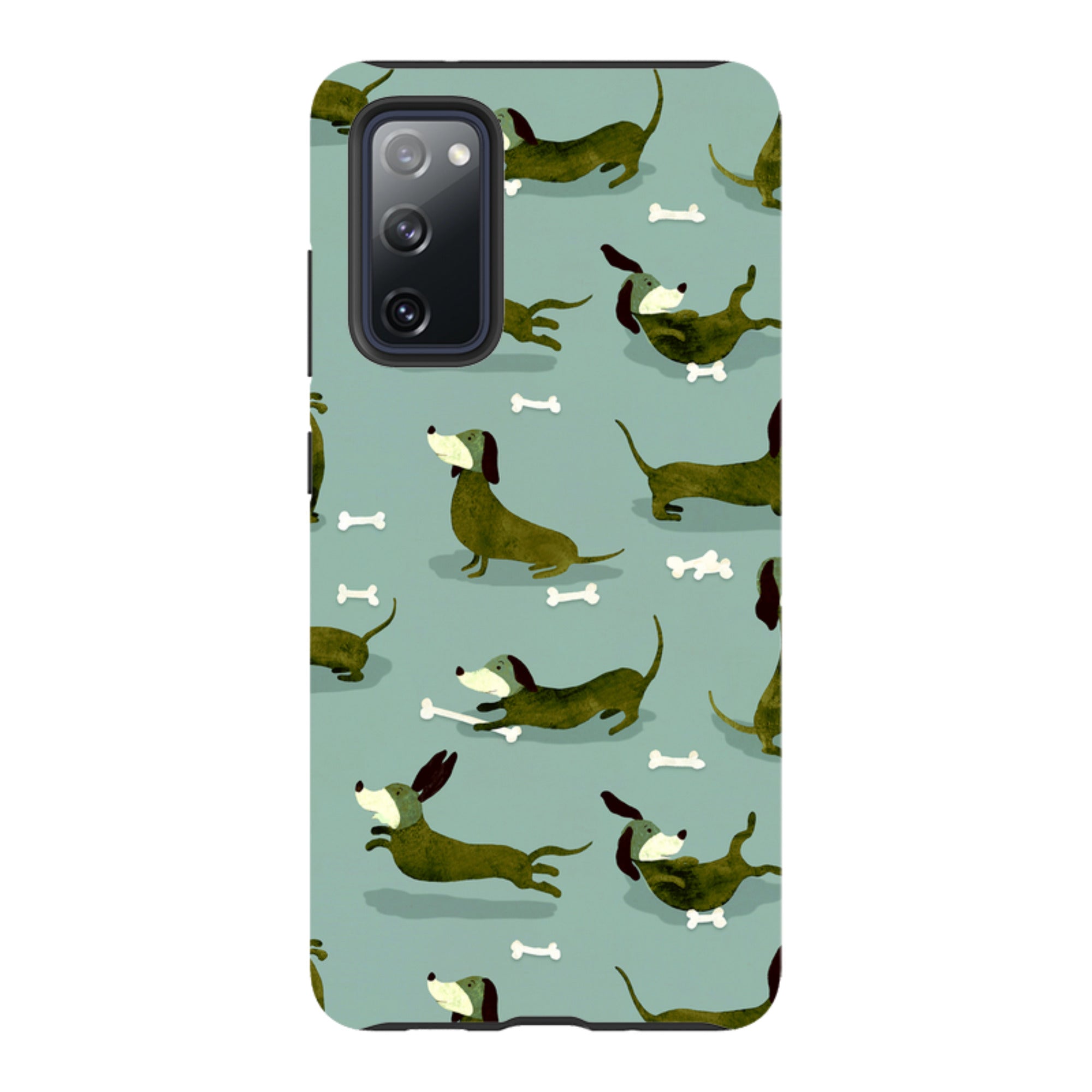 Samsung Tough Case - Dash Dogs Green By Katherine Quinn