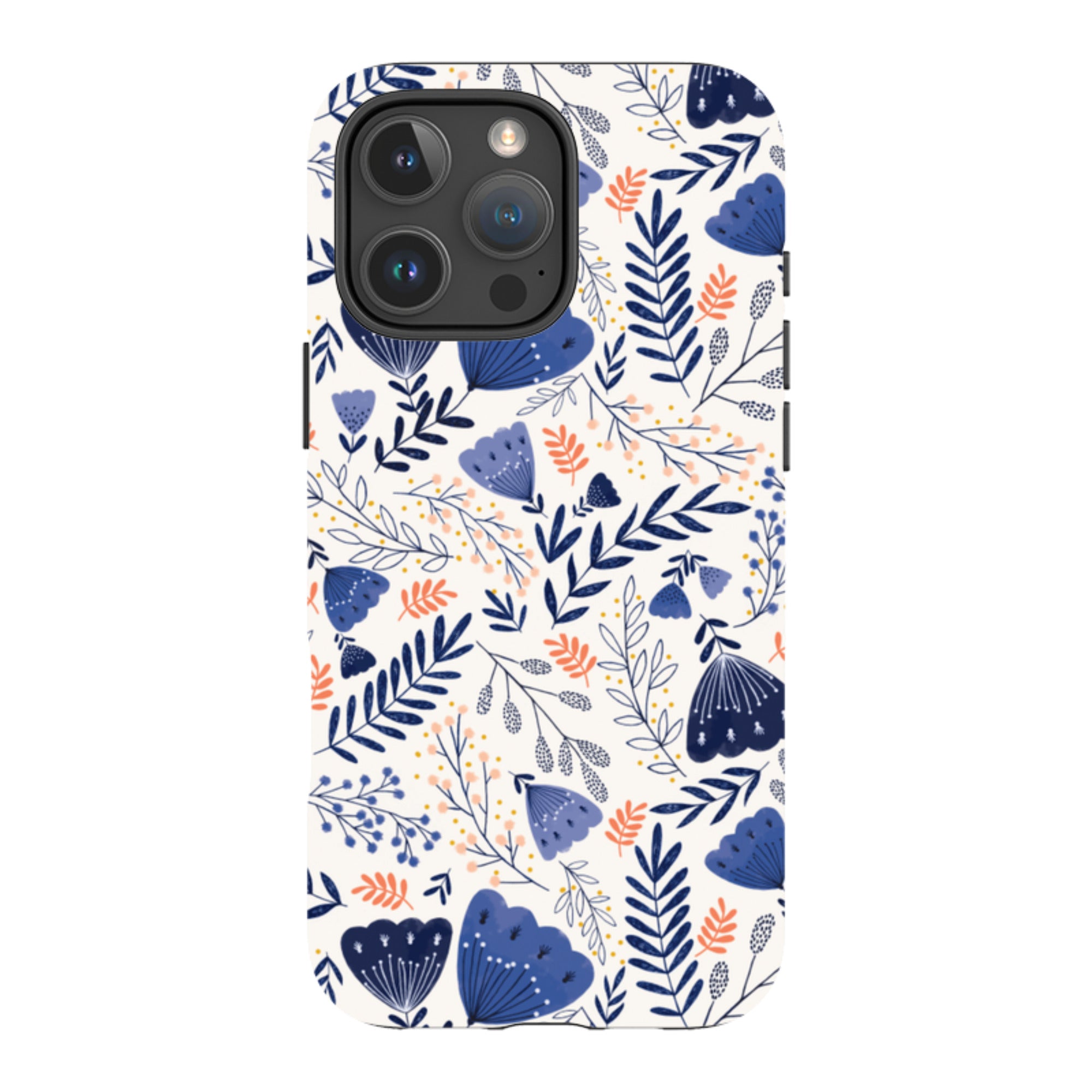 iPhone MagSafe Tough Case -  Blue Floral By Jade Mosinski