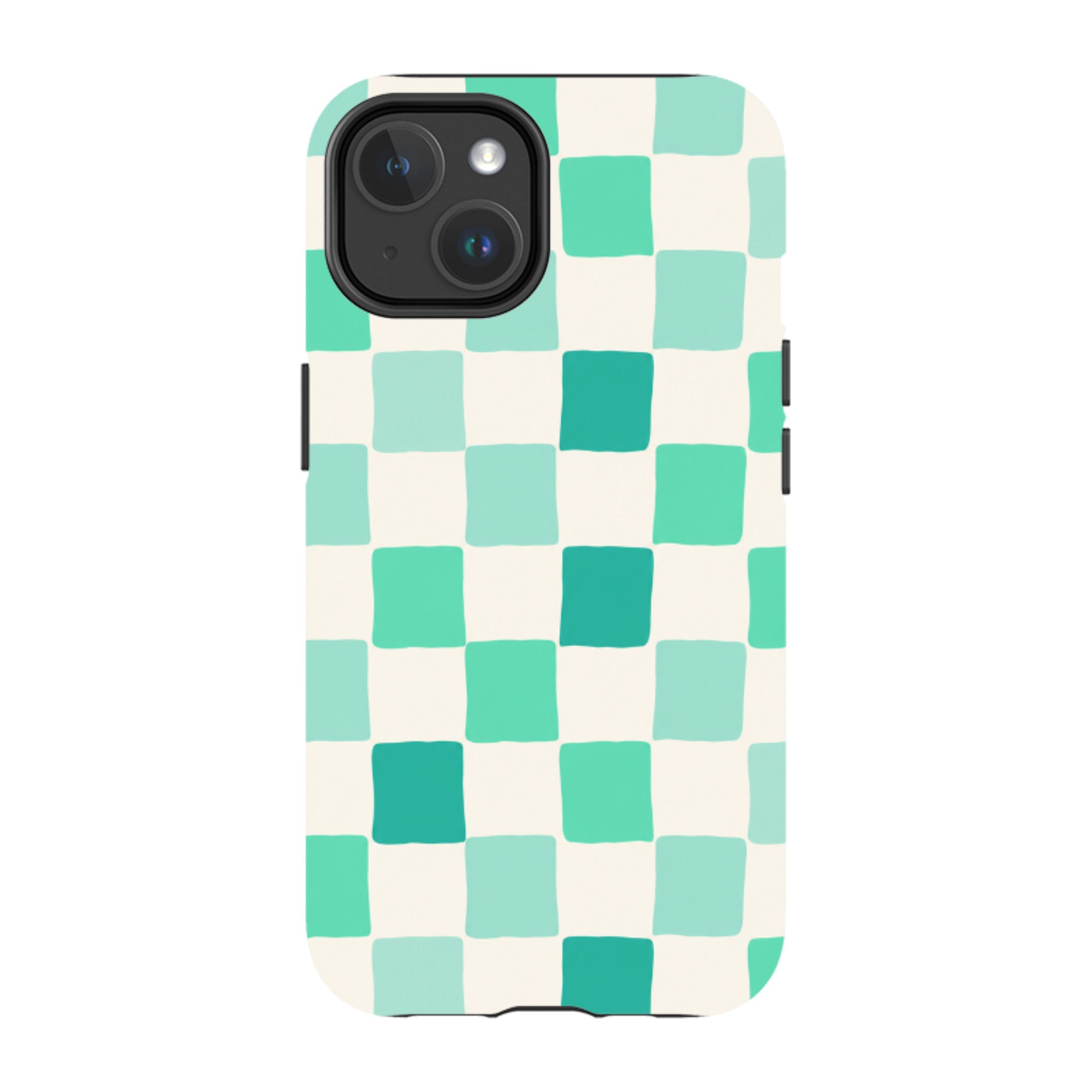 iPhone MagSafe Tough Case - Mint Green Checkerboard