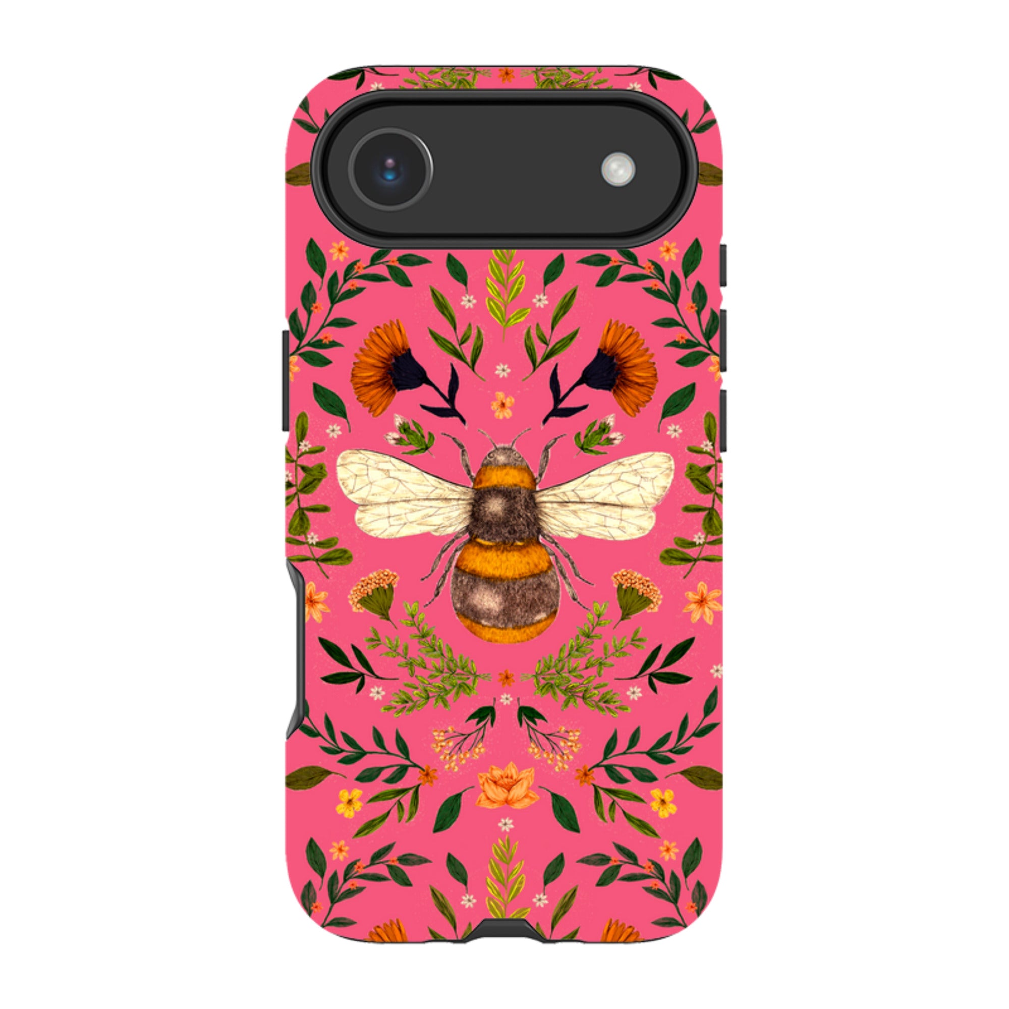 iPhone MagSafe Tough Case -  Botanical Bee Peach By Jade Mosinski