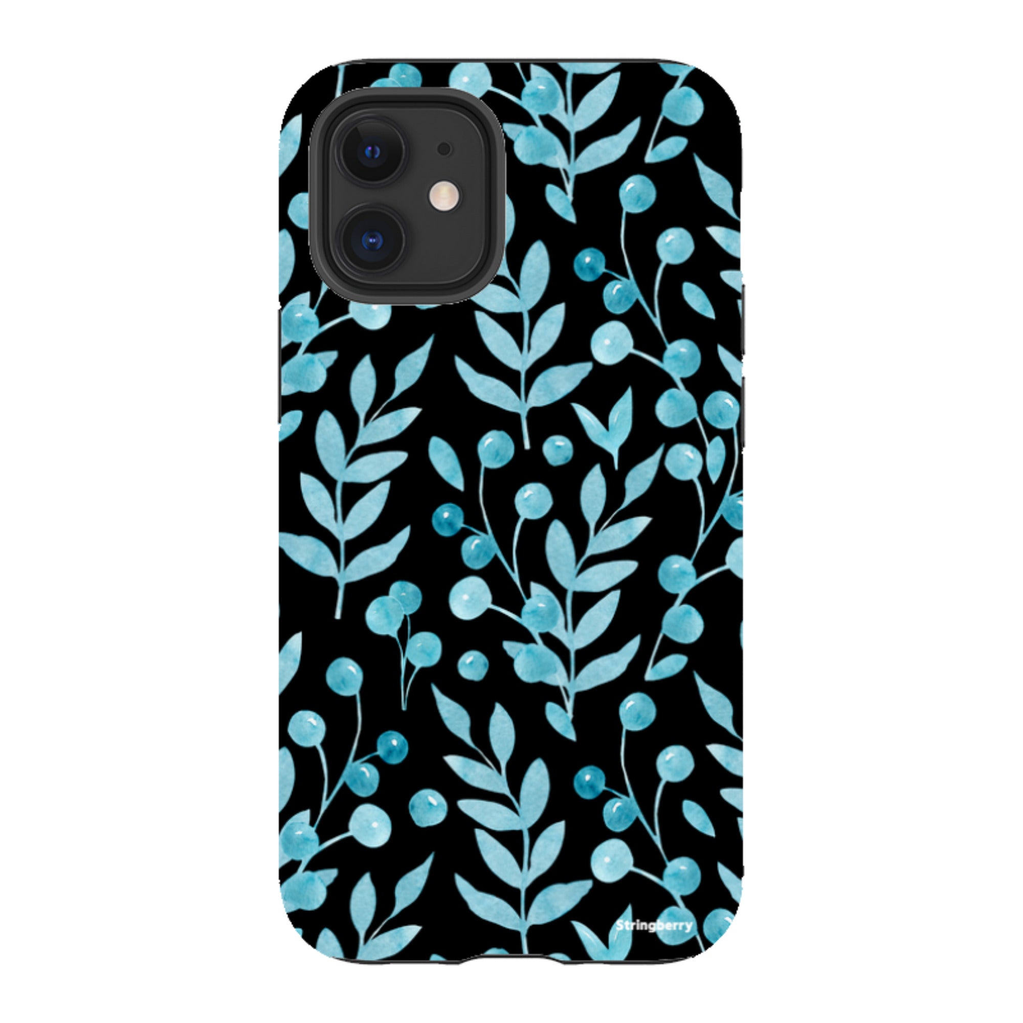 iPhone Tough Case - Blue Xmas Florals
