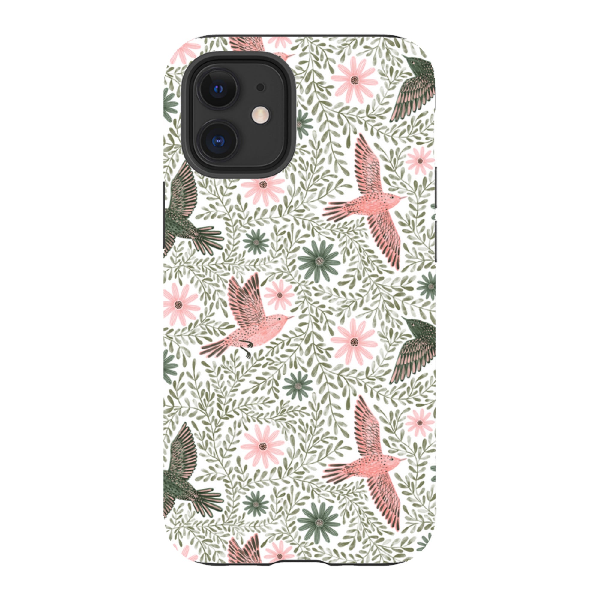 iPhone Tough Case - Bird Pattern Green By Lee Foster Wilson