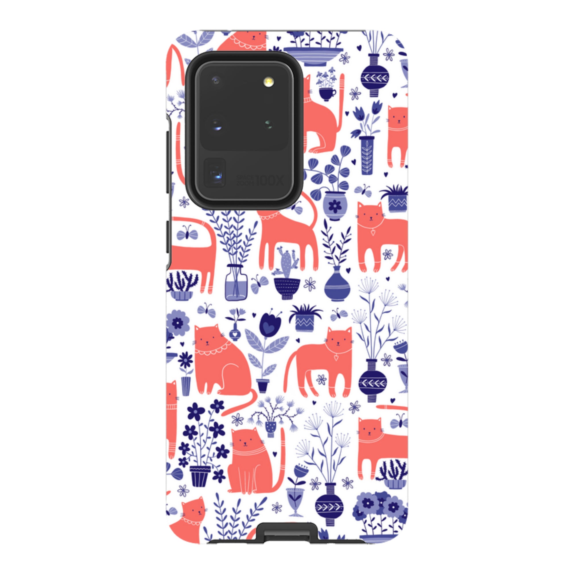 Samsung Tough Case - Coral Cats By Suzy Taylor