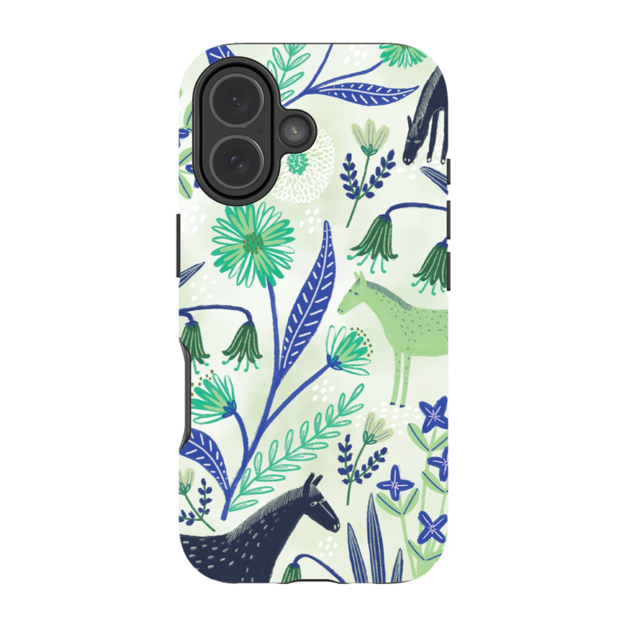 iPhone Tough Case - Wild Ponies Green By Lee Foster Wilson