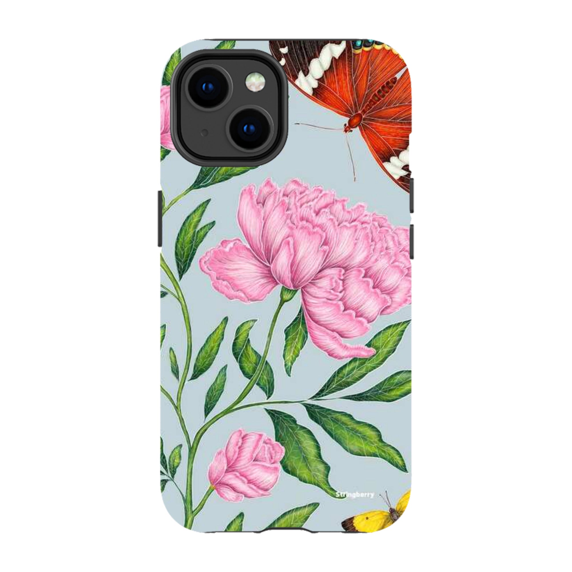 iPhone MagSafe Tough Case - Butterflies and Peonies By Catherine Rowe