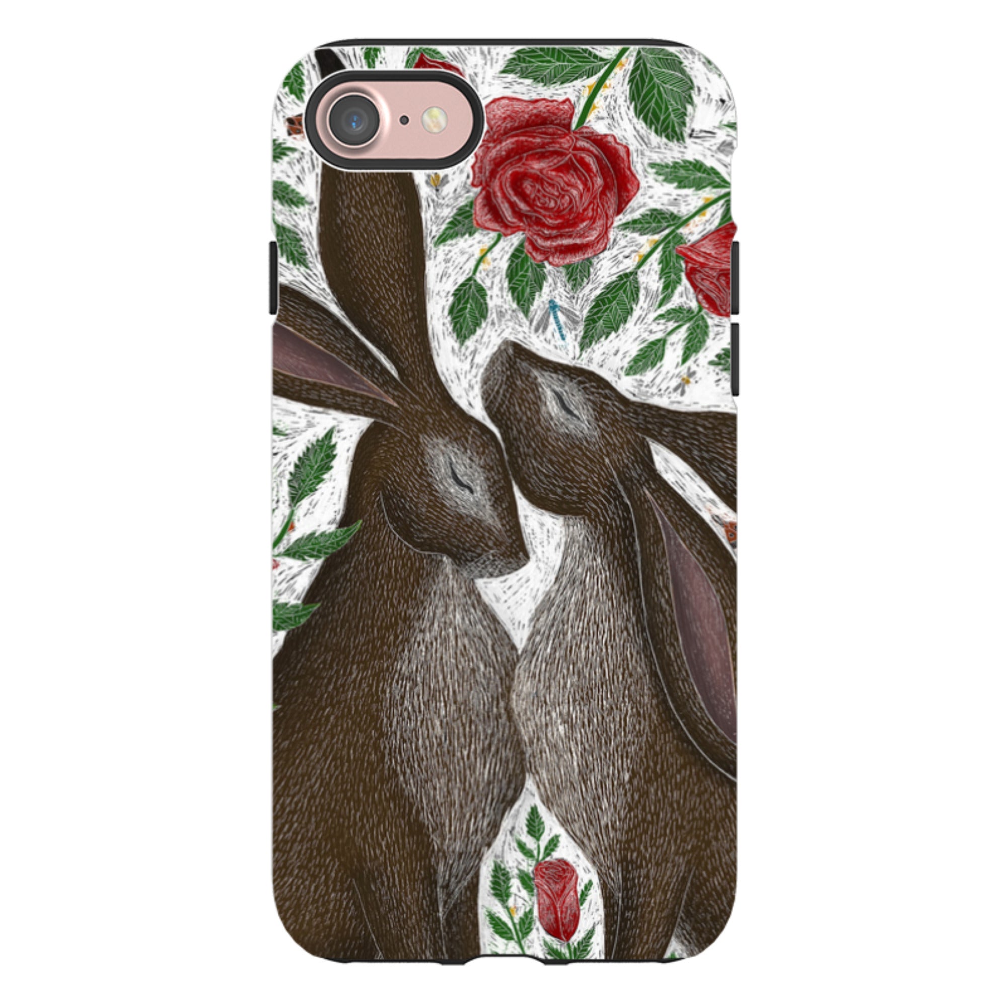 iPhone Tough Case - Hares And Red Roses By Catherine Rowe