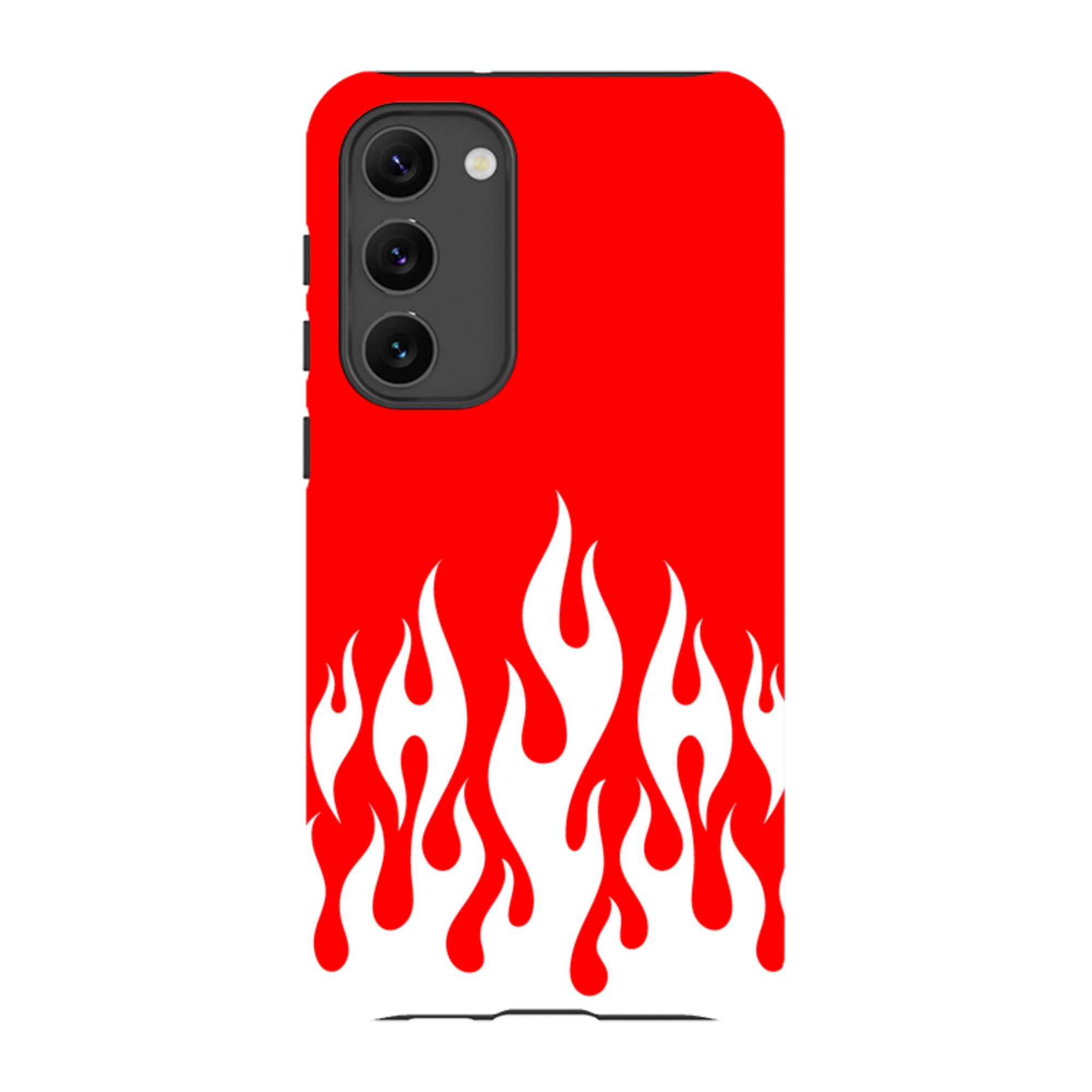 Samsung Tough Case - White Flames Red