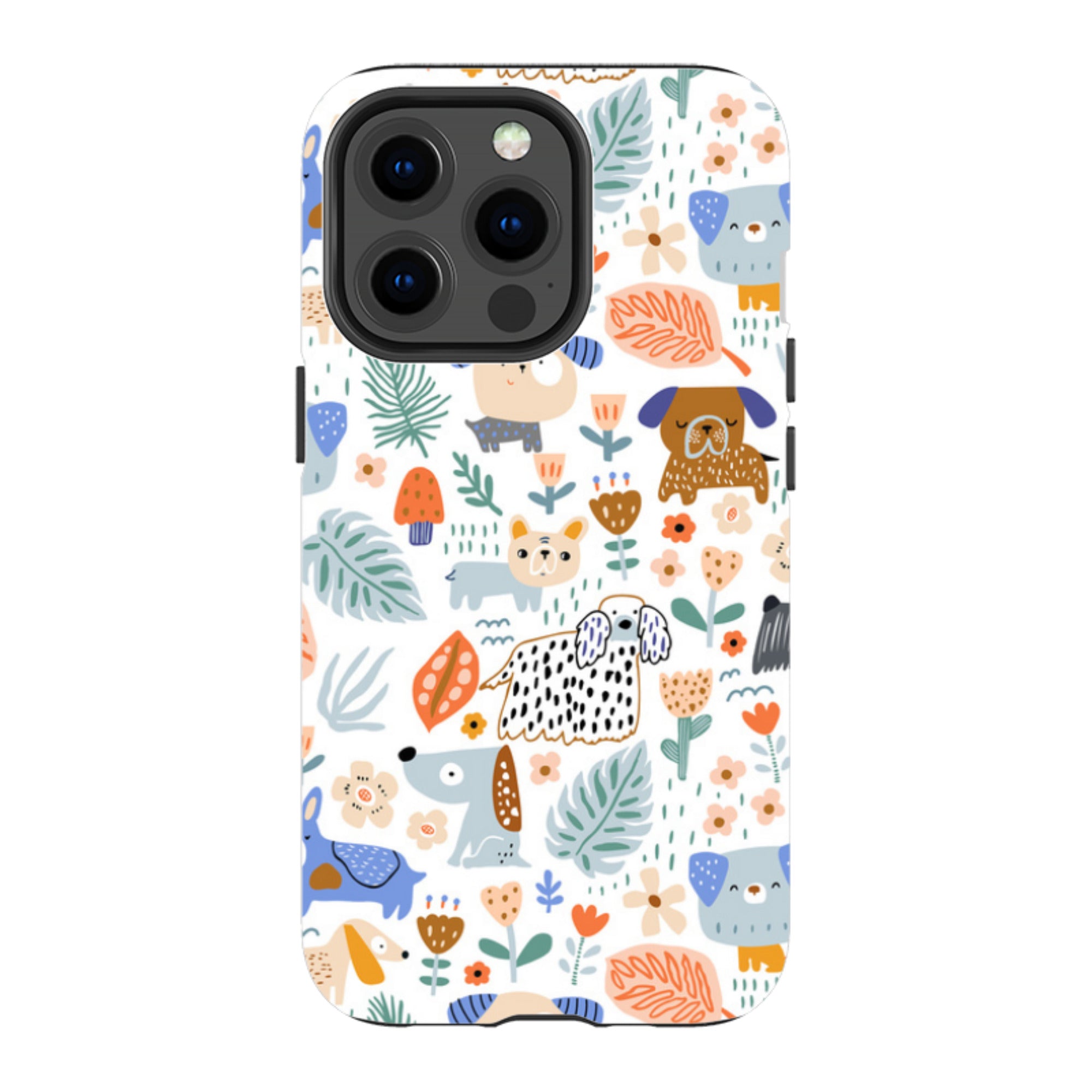 iPhone MagSafe Tough Case -  Dog Floral Pattern