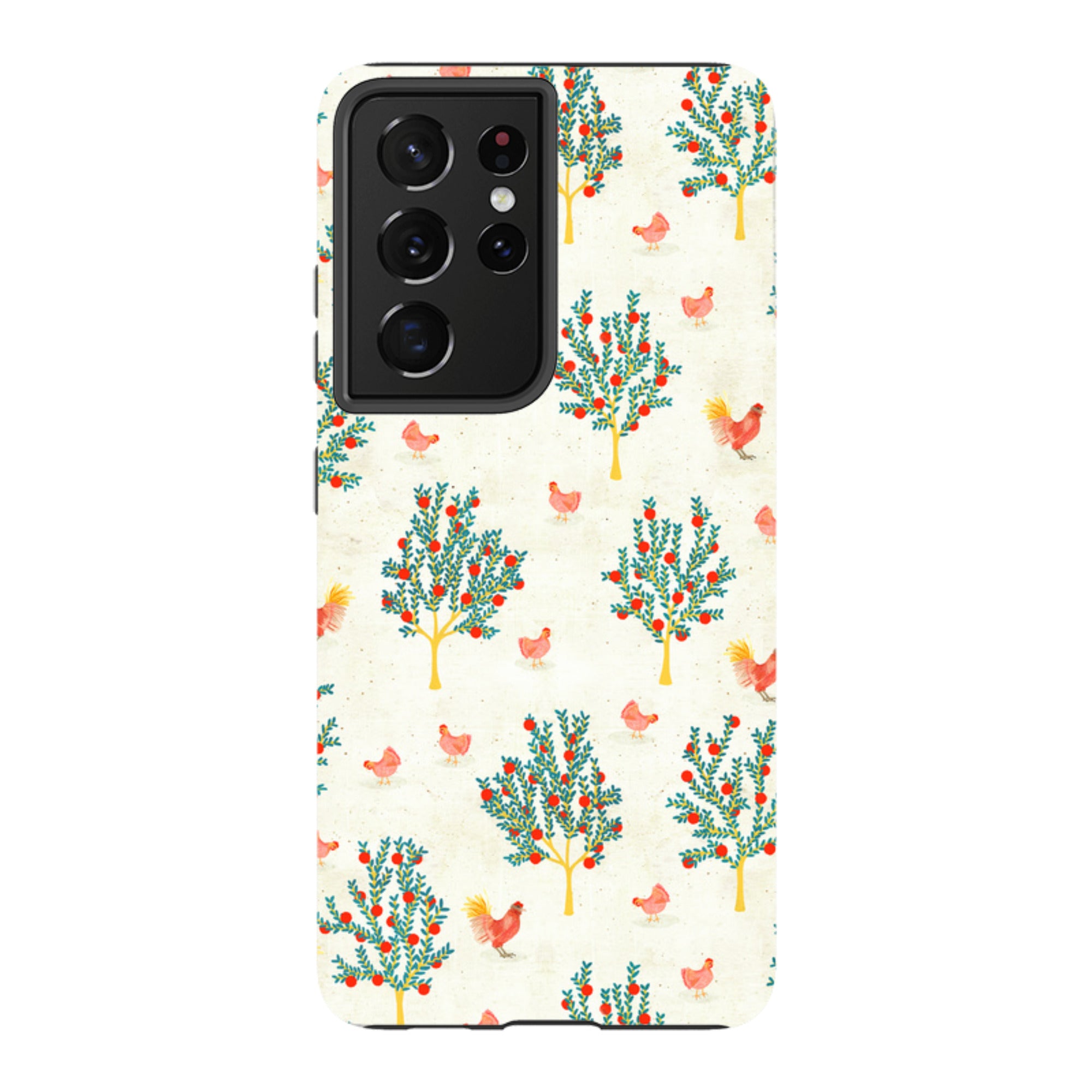 Samsung Tough Case - Apple Trees And Chickens Cream By Katherine Quinn