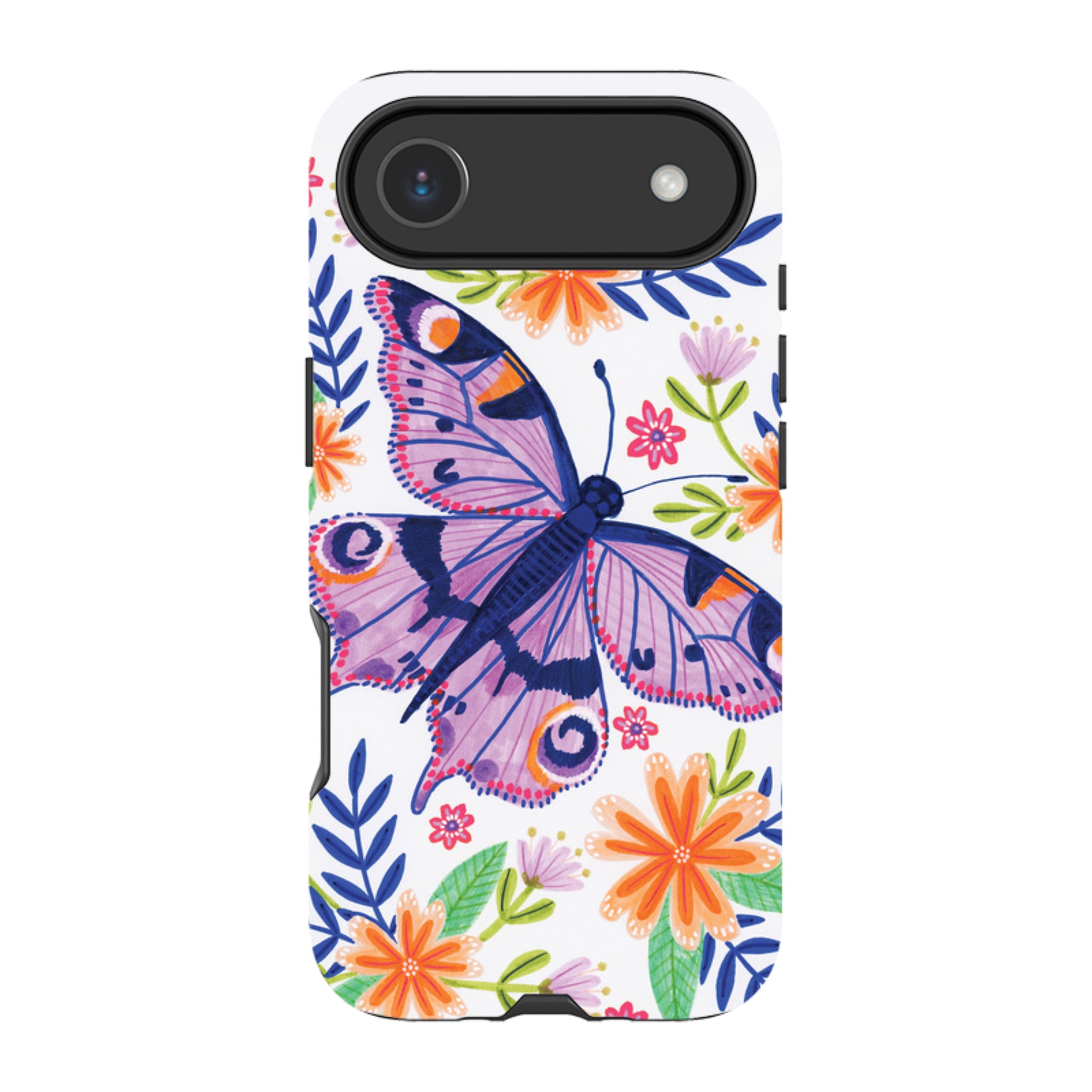 iPhone Tough Case - Floral Lilac Butterfly By Lee Foster Wilson