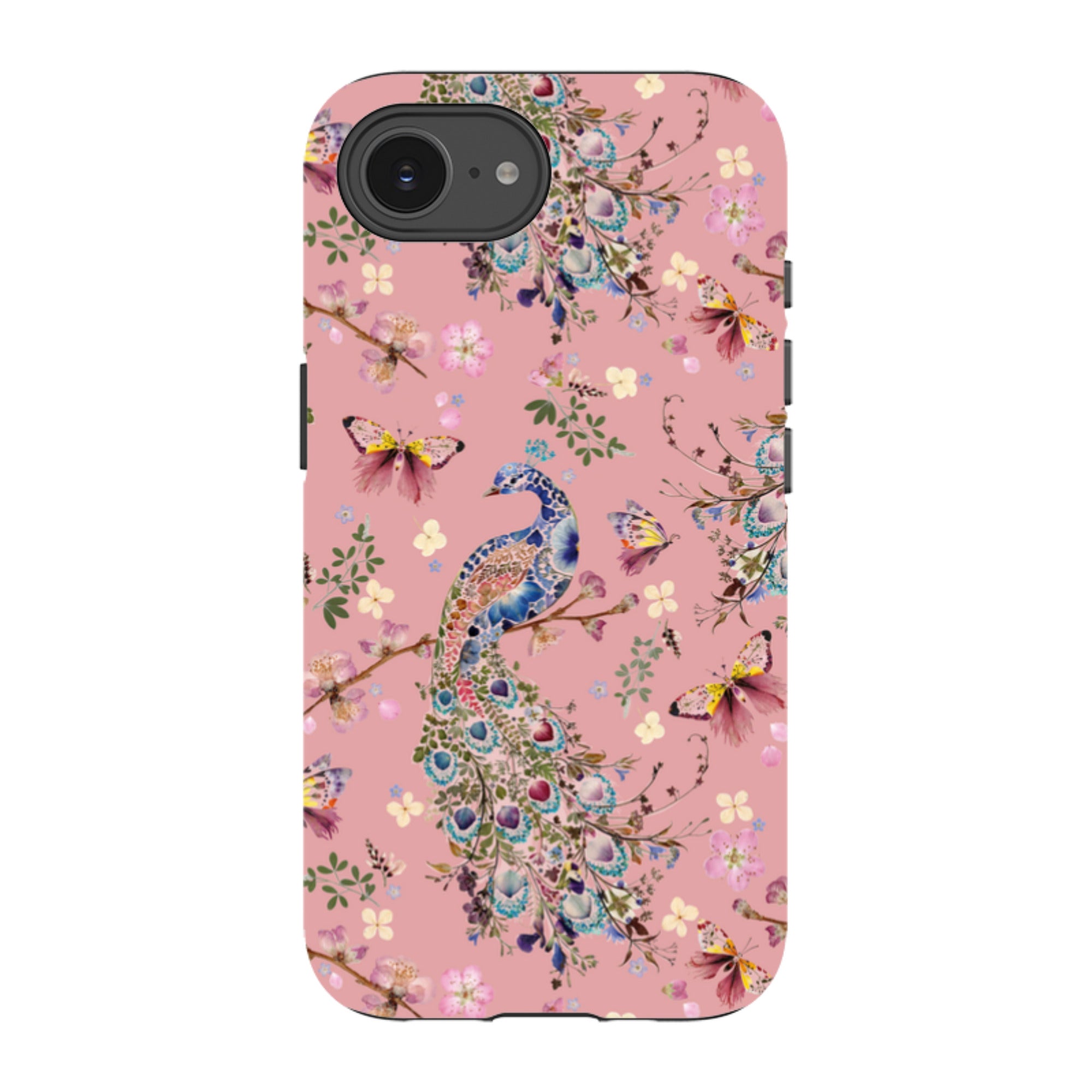 iPhone Tough Case - Peacock and Cherry Blossoms Lupine By Helen Ahpornsiri