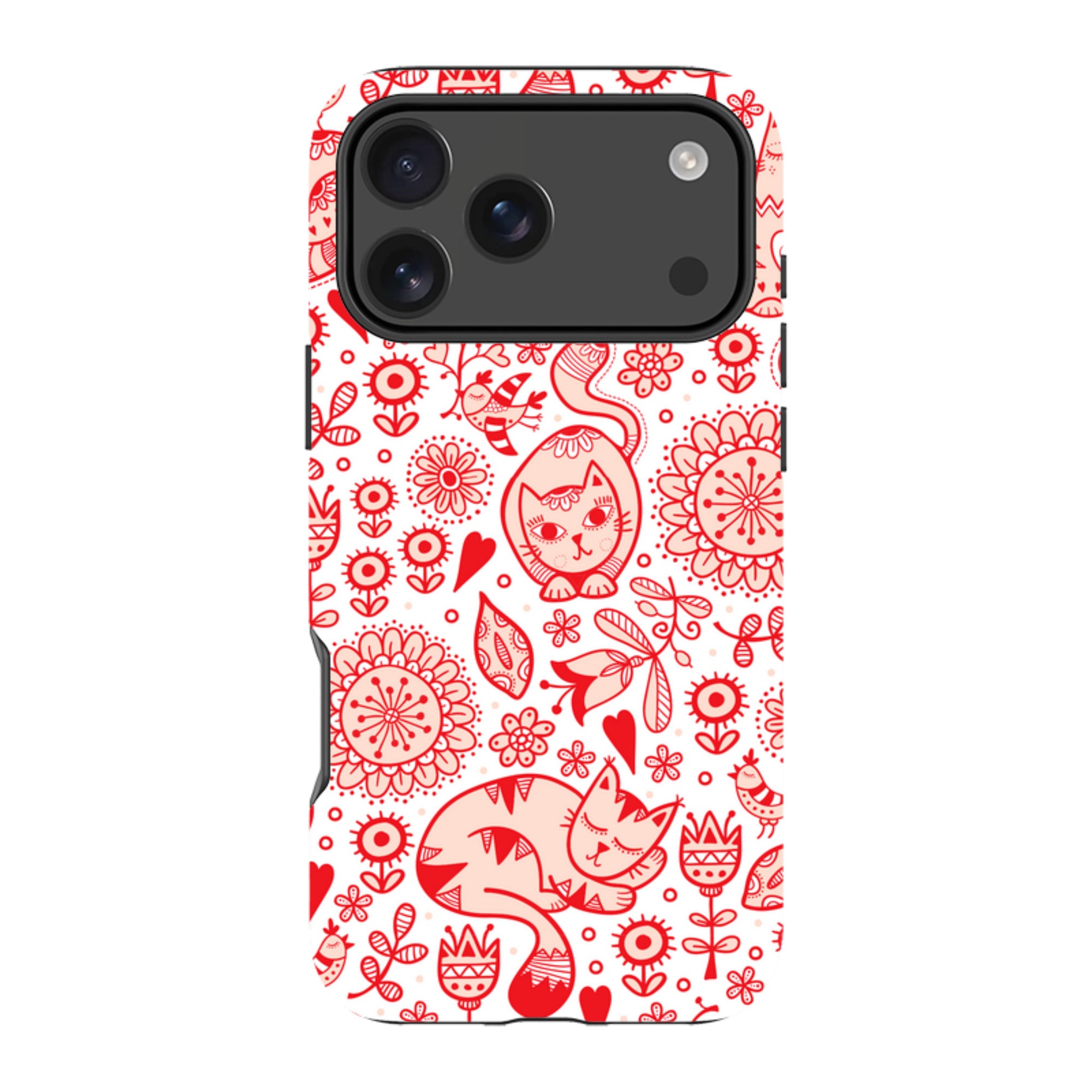 iPhone Tough Case - Red Cats By Suzy Taylor