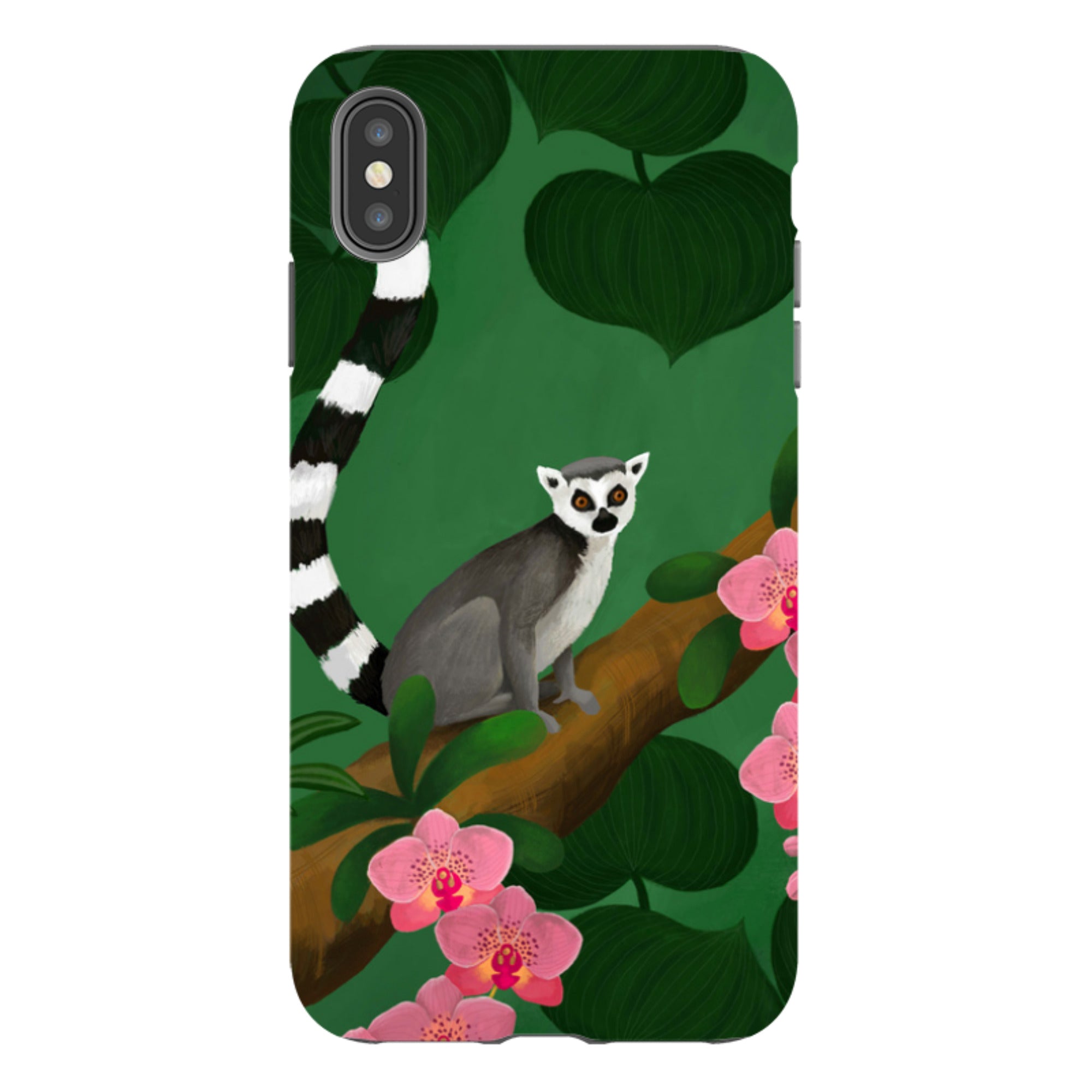iPhone Tough Case - Lemur And Orchids By Bex Parkin