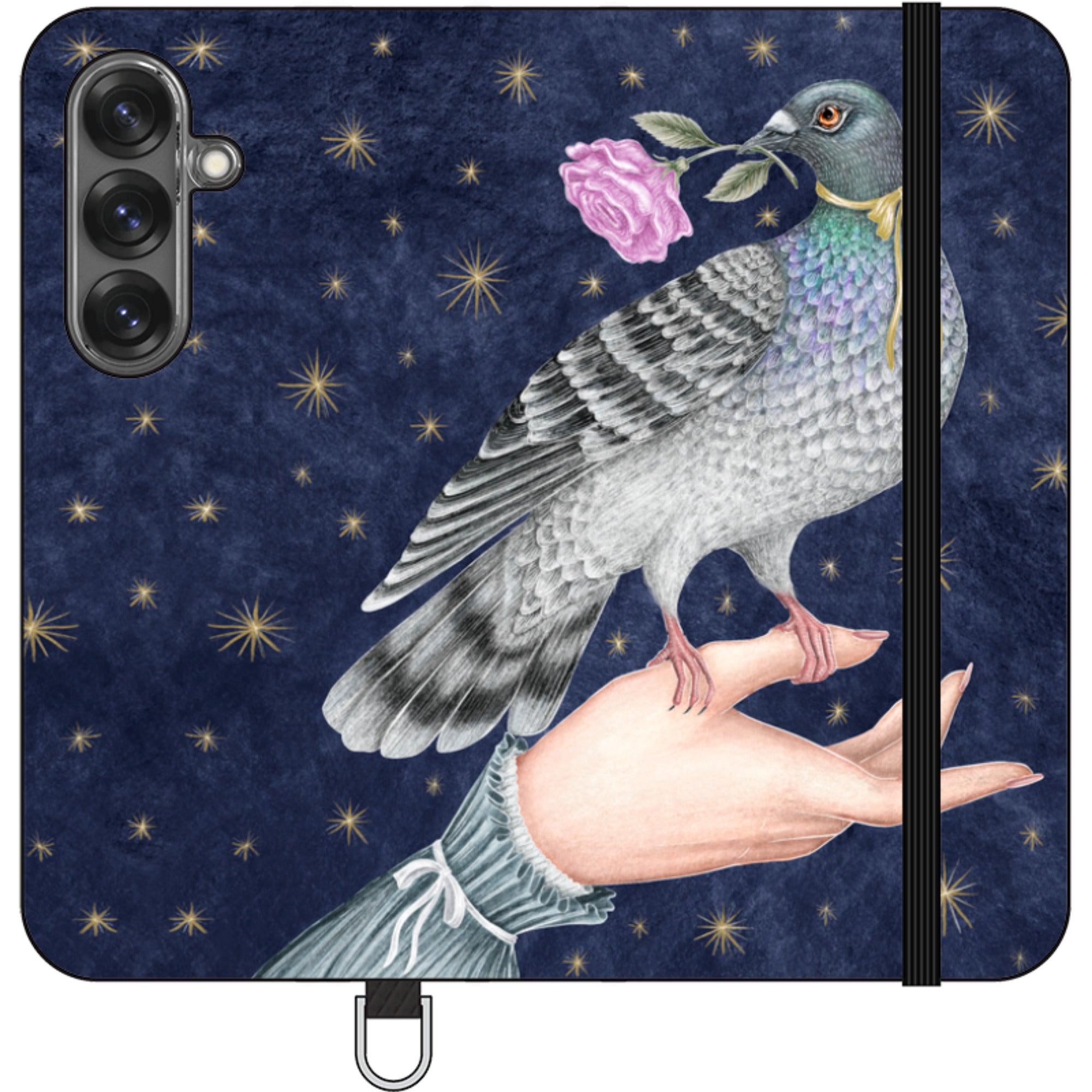 Pigeon With Rose Wallet Case By Catherine Rowe