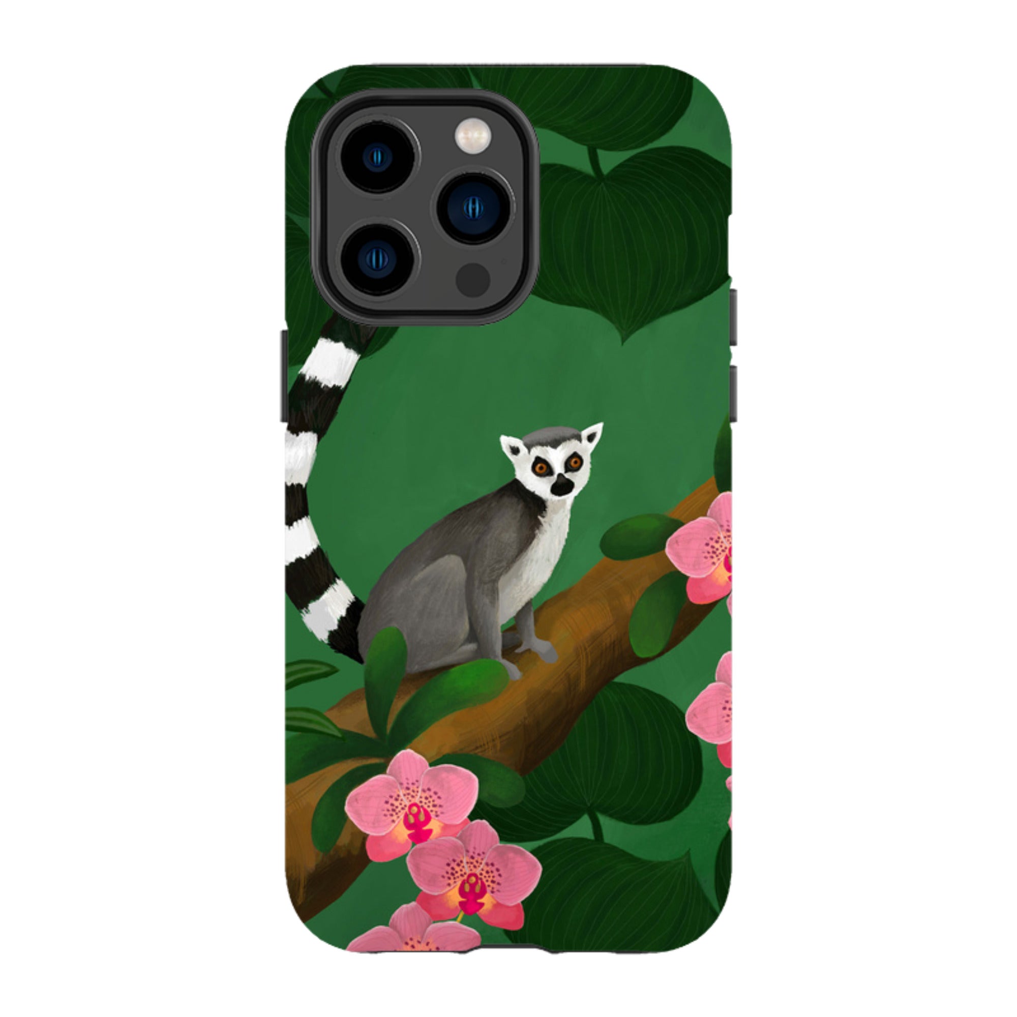 iPhone Tough Case - Lemur And Orchids By Bex Parkin