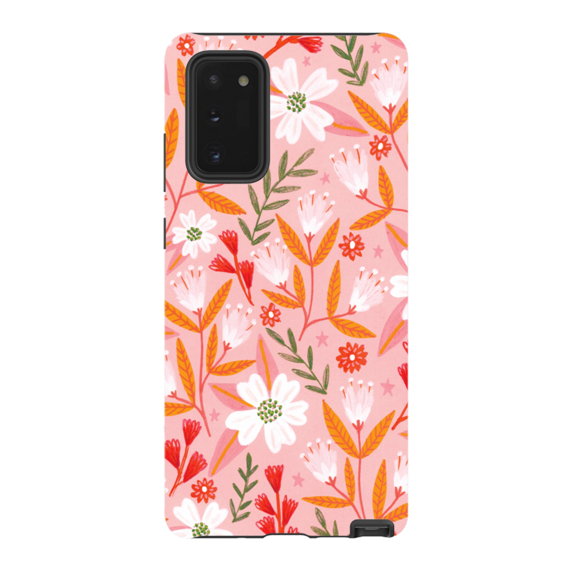 Samsung Tough Case - Pink And Orange Florals By Lee Foster Wilson