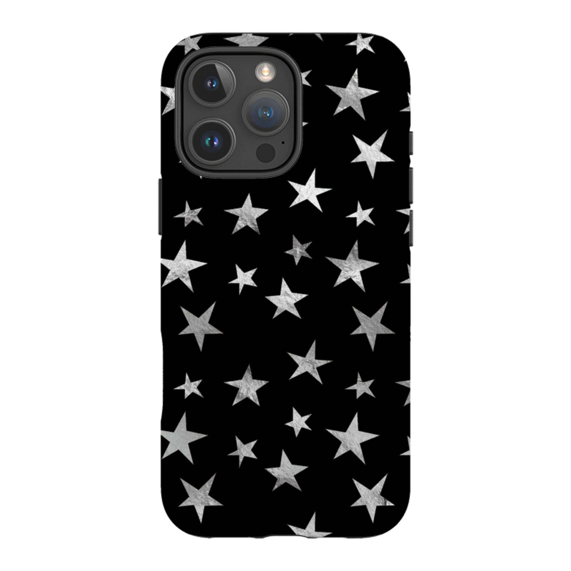 iPhone Tough Case - Black and Silver Stars