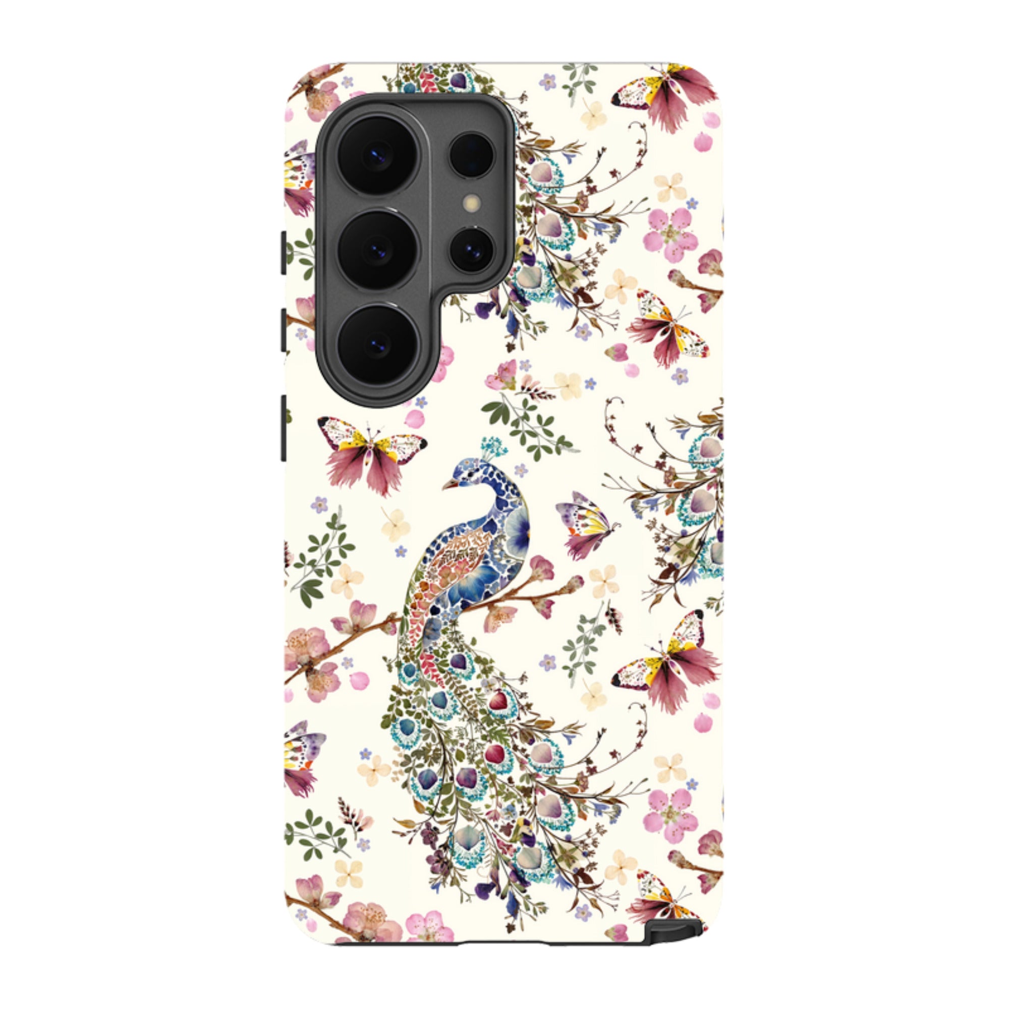 Samsung Tough Case - Peacock and Cherry Blossoms By Helen Ahpornsiri