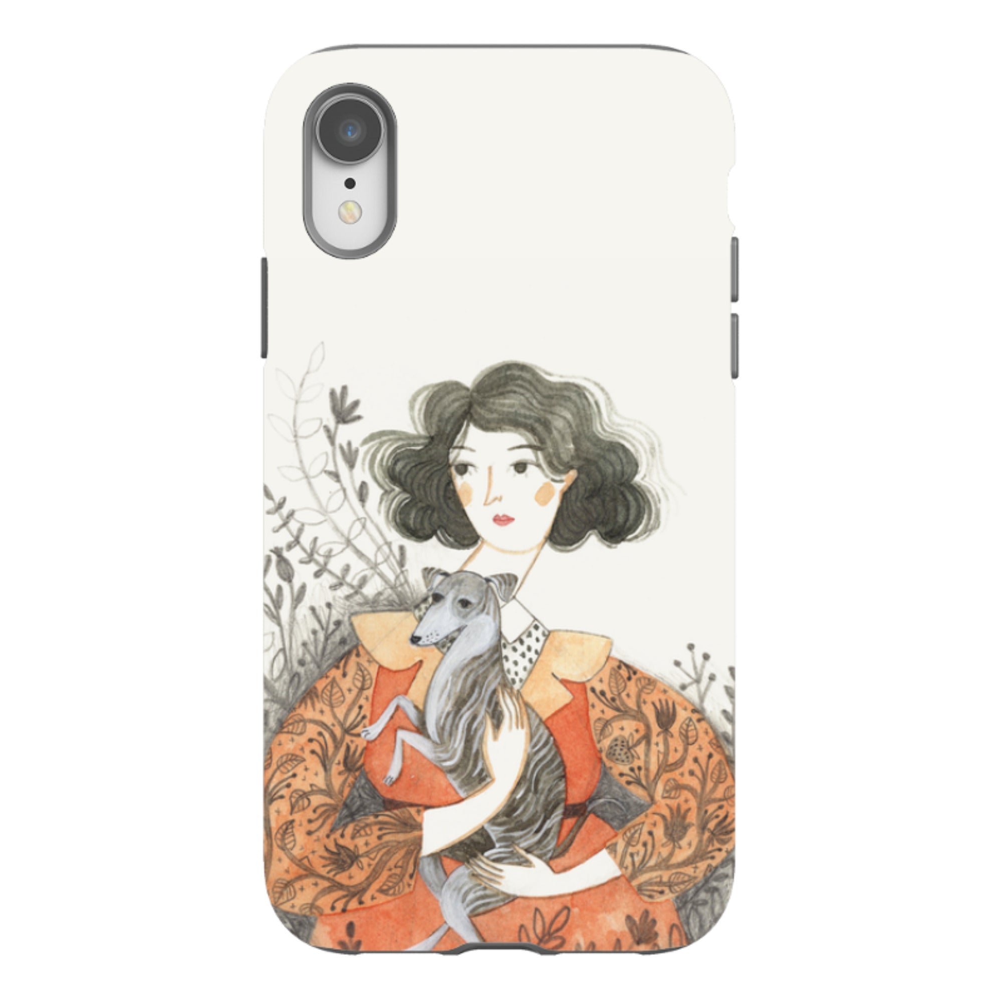 iPhone Tough Case - Lady With Whippet By Meghann Rader