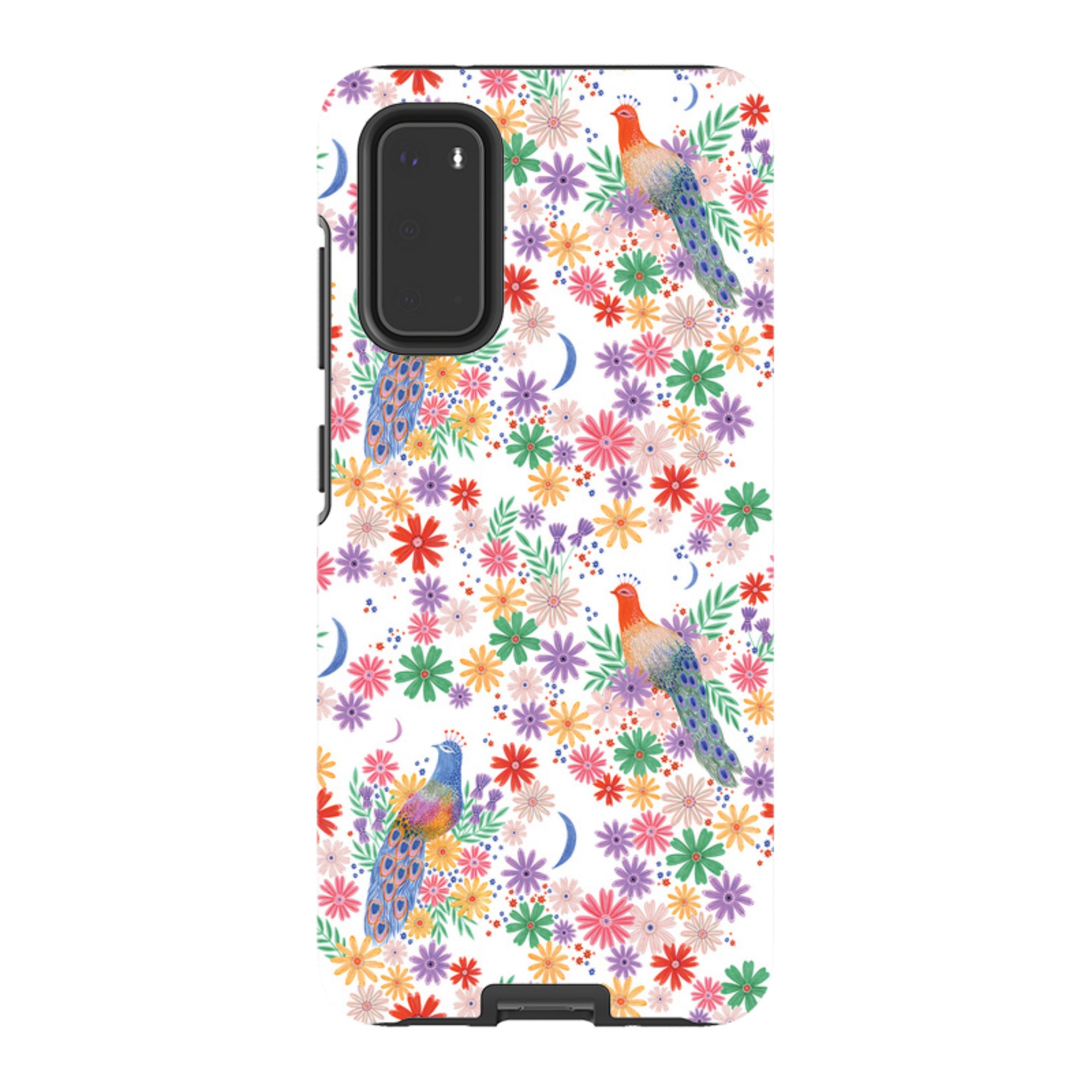 Samsung Tough Case - Peacock Pattern White By Lee Foster Wilson