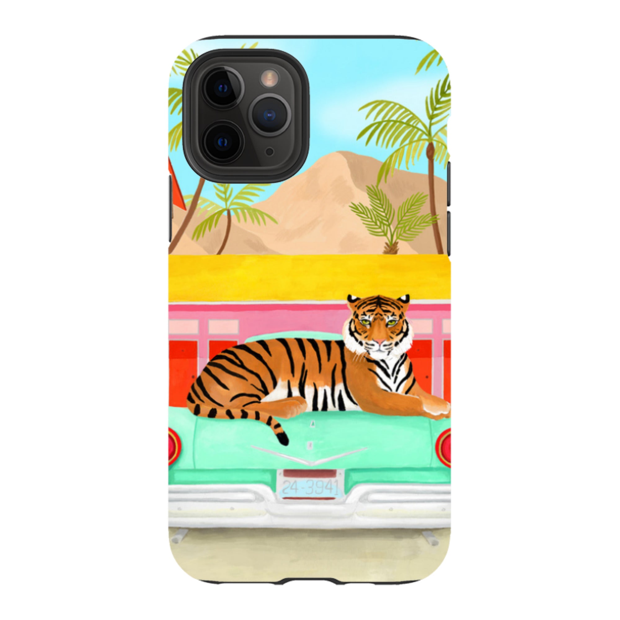 iPhone Tough Case - Palm Motel Tiger By Bex Parkin